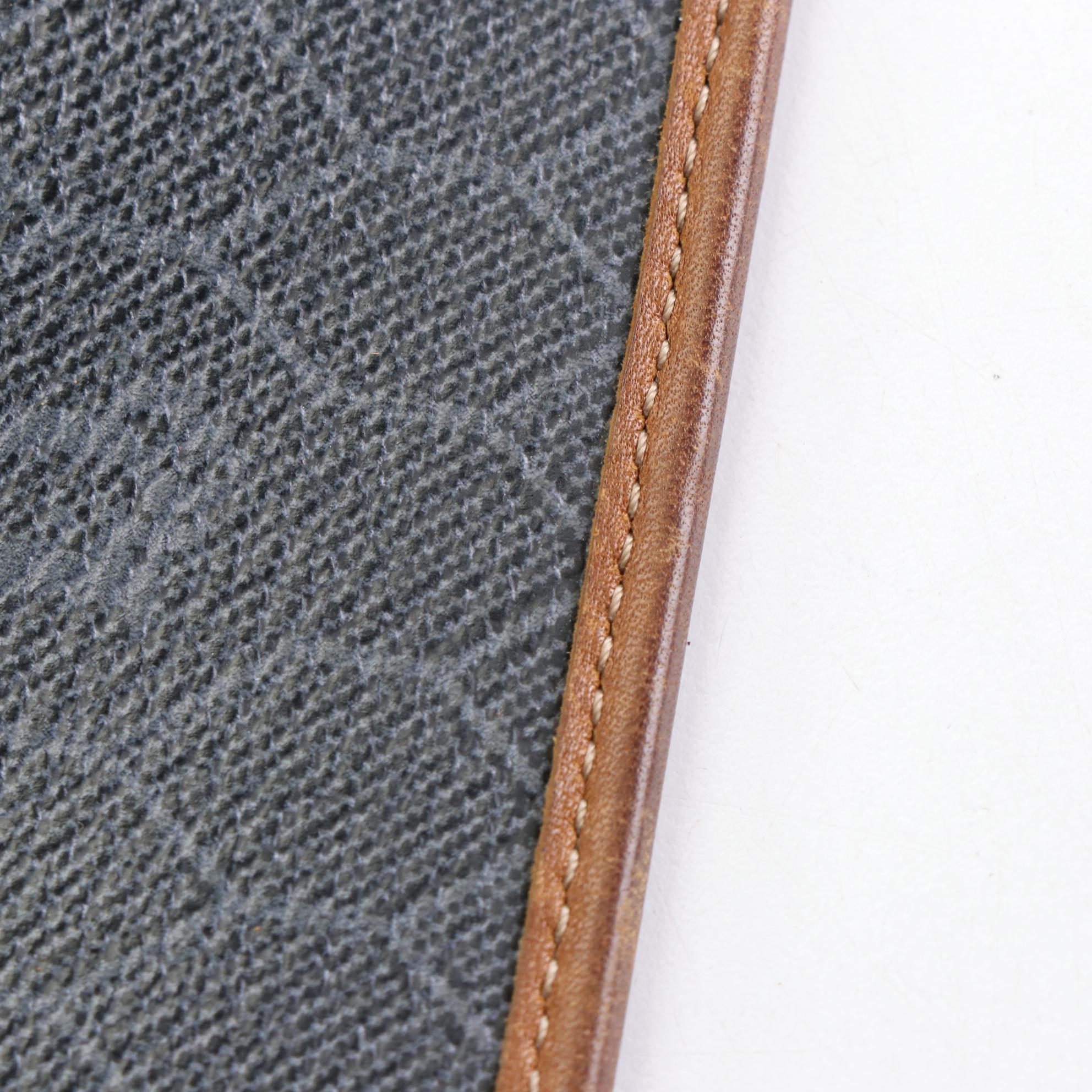 Christian Dior Honeycomb Coated Canvas Clutch with Leather Trim