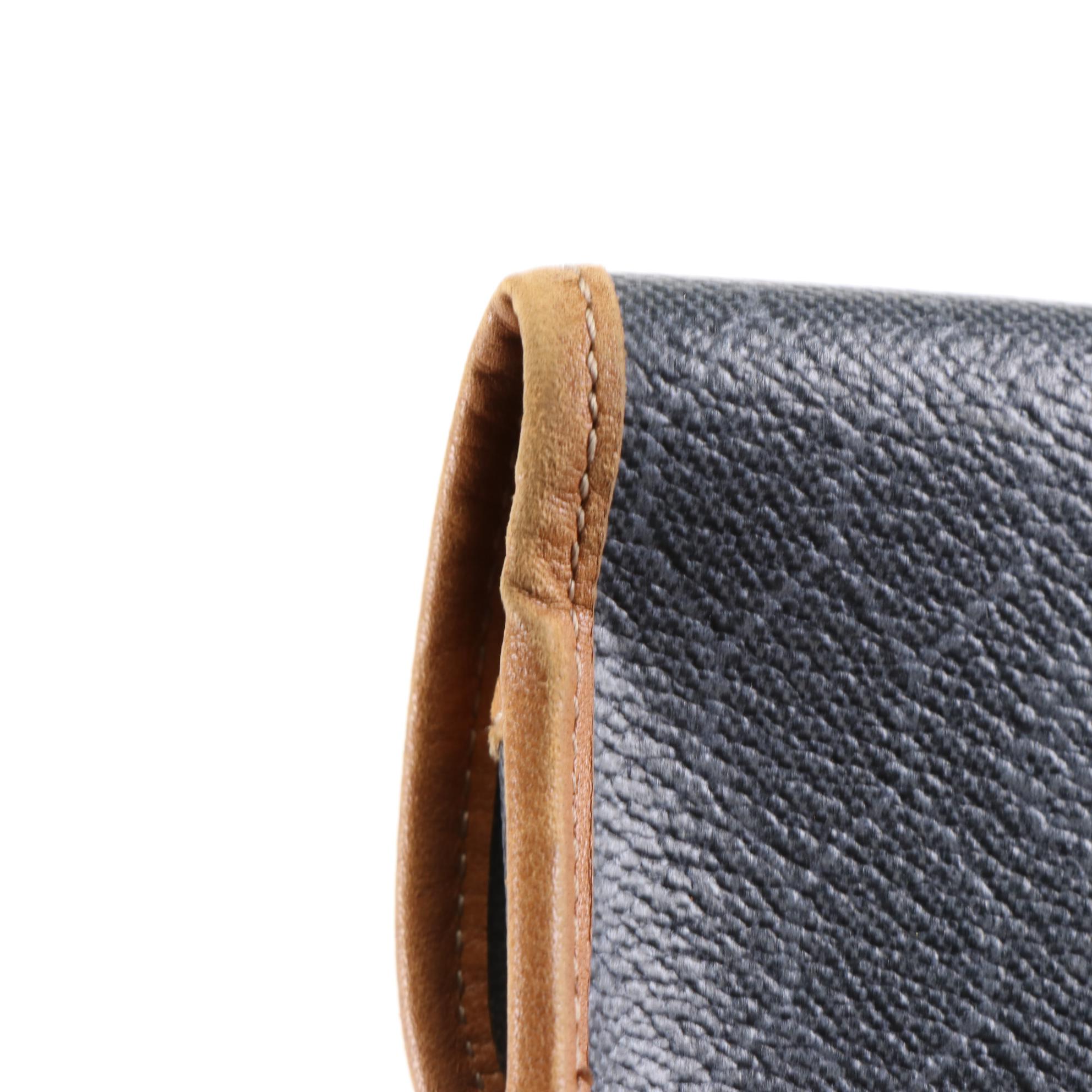 Christian Dior Honeycomb Coated Canvas Clutch with Leather Trim