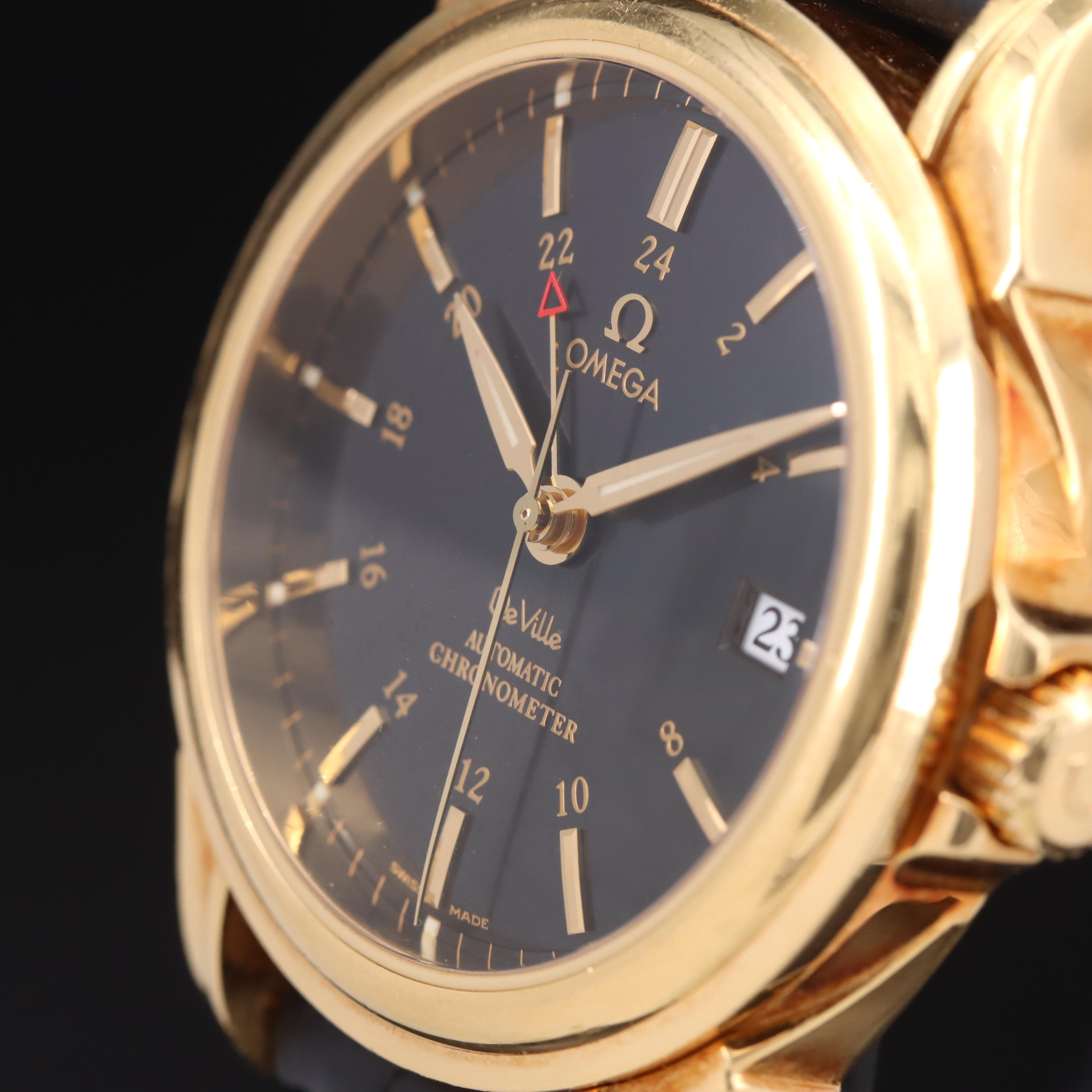 18K 2006 Omega Deville GMT Watch