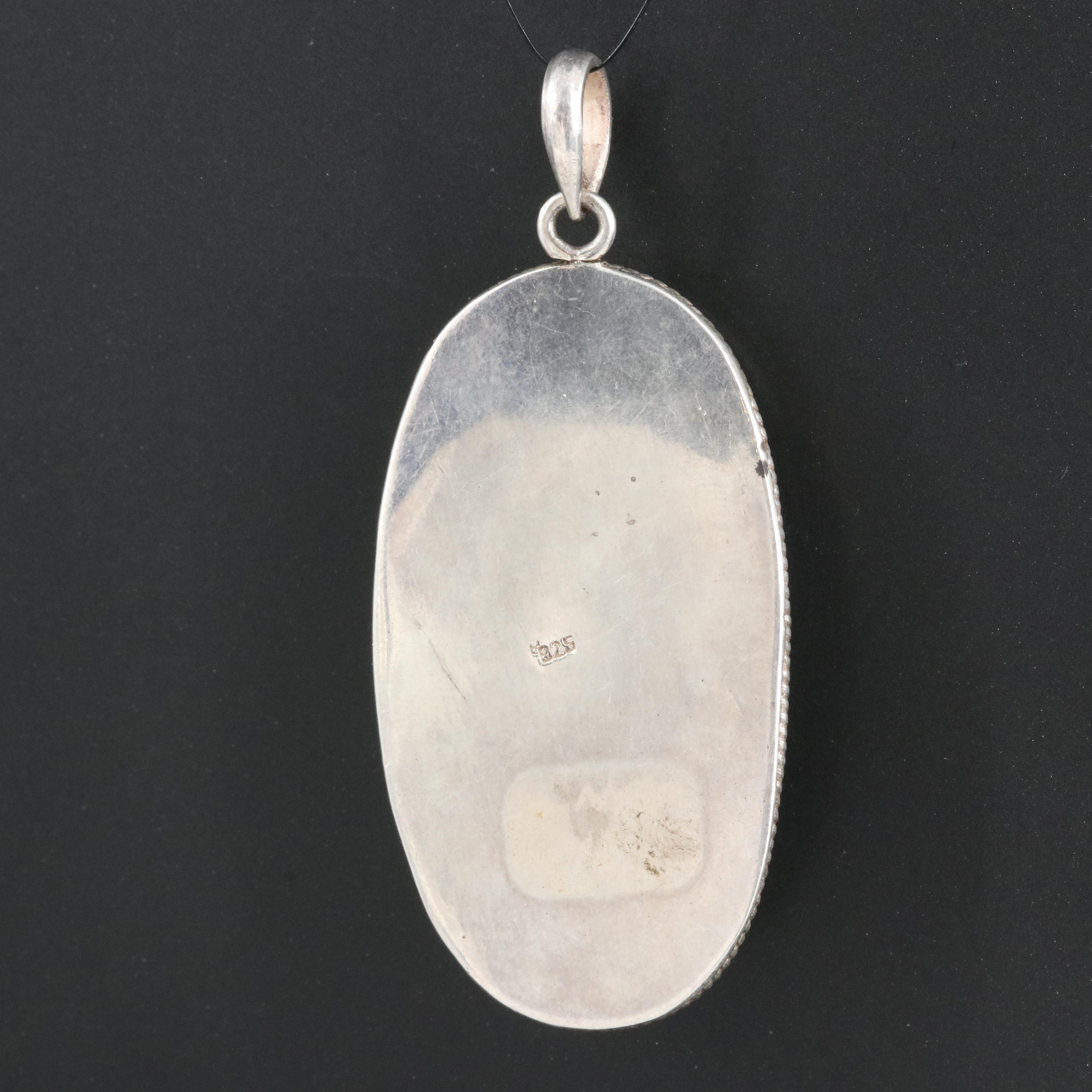 Sterling Rainbow Moonstone Pendant