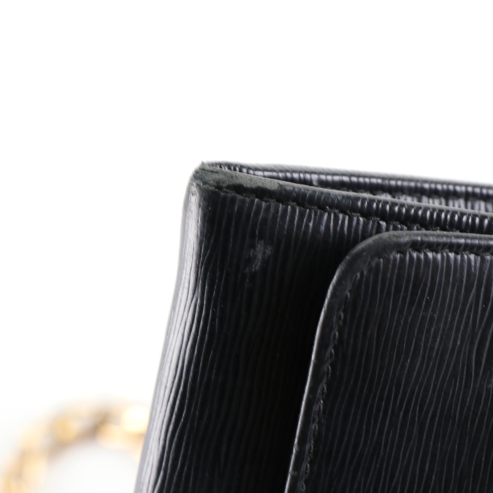 Prada Textured Leather Chain Strap Crossbody Wallet