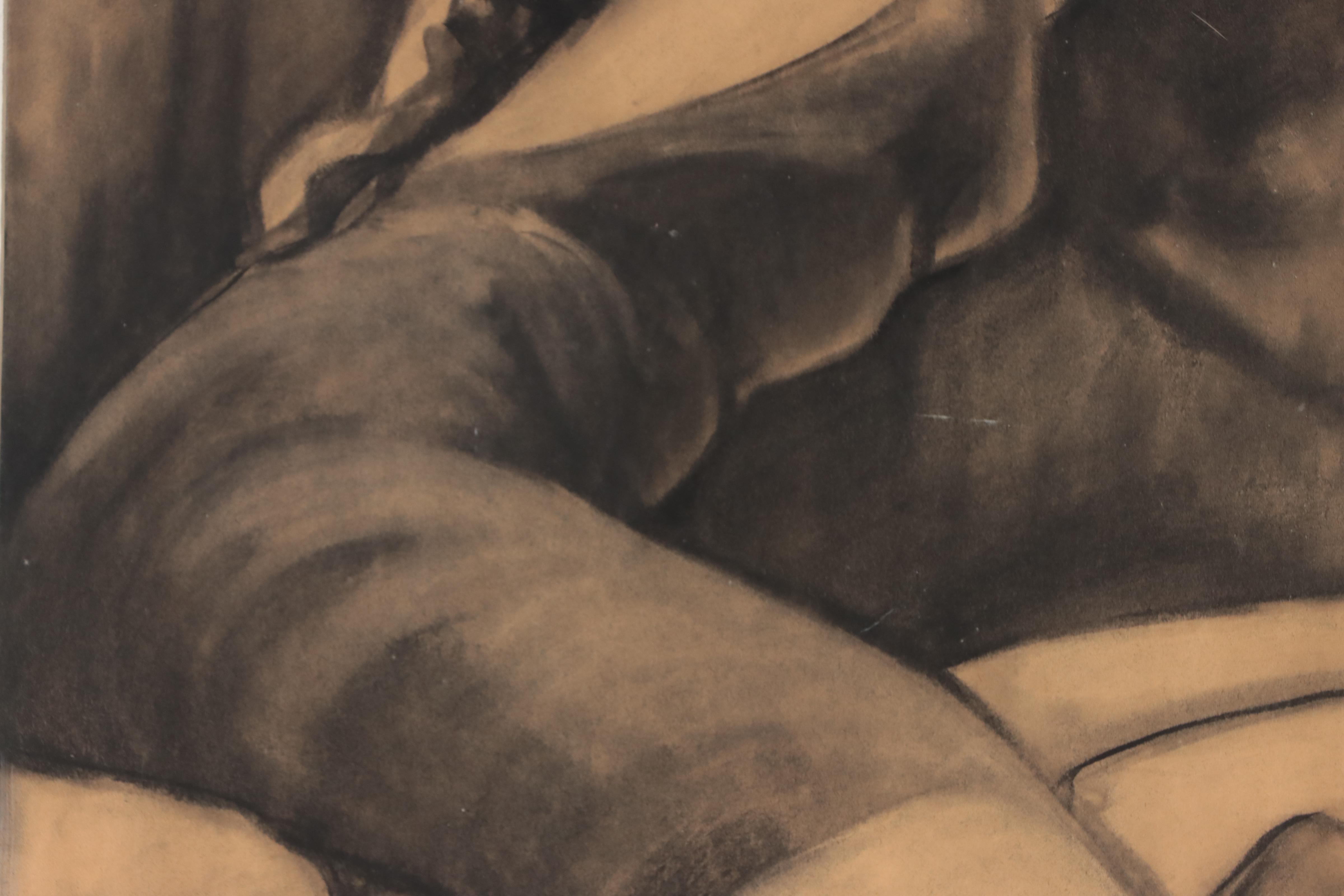 C. A. Tiedemann Charcoal Figure Drawing "Studio #32"