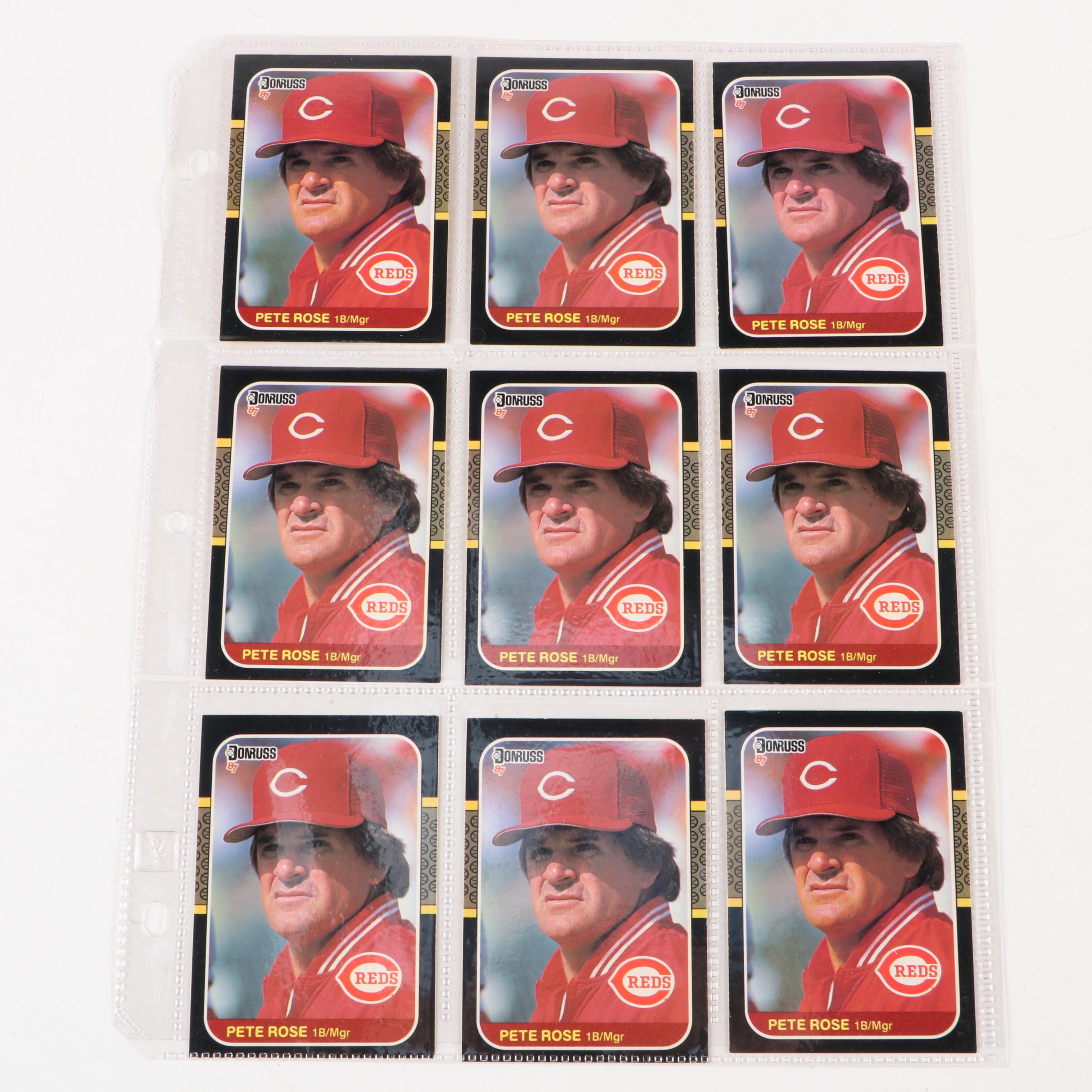 Pete Rose Cinccinnati Reds Signed Framed Giclée with Baseball Cards