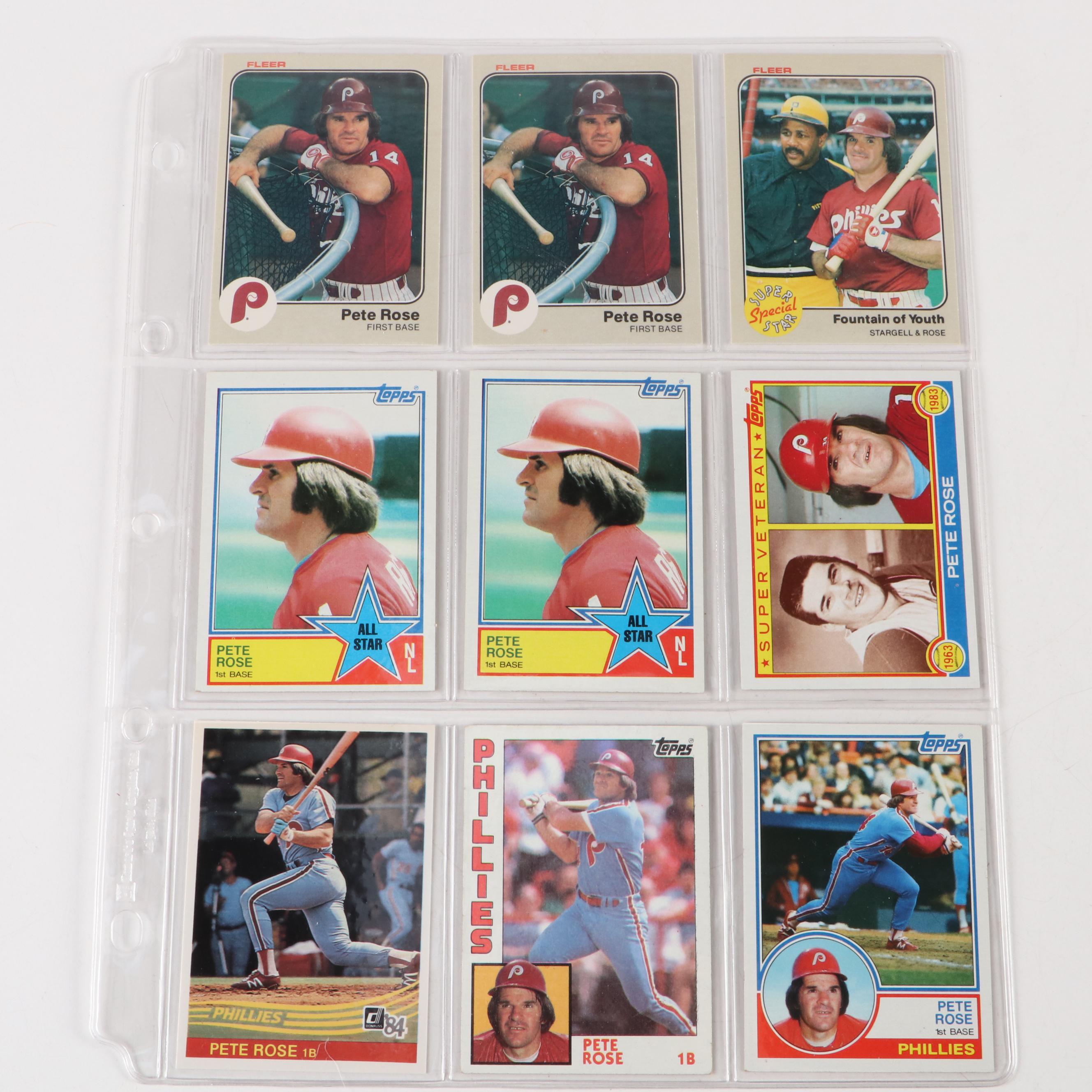 Pete Rose Cinccinnati Reds Signed Framed Giclée with Baseball Cards