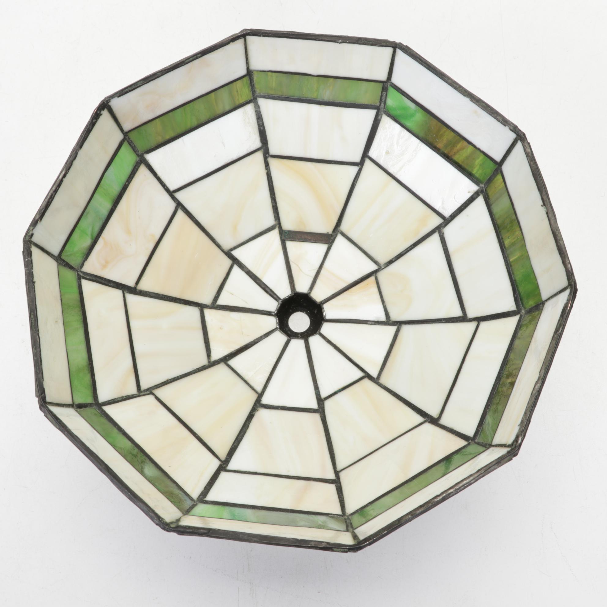 Spaniel Dog Bookend Table Lamp With Slag Glass Shade