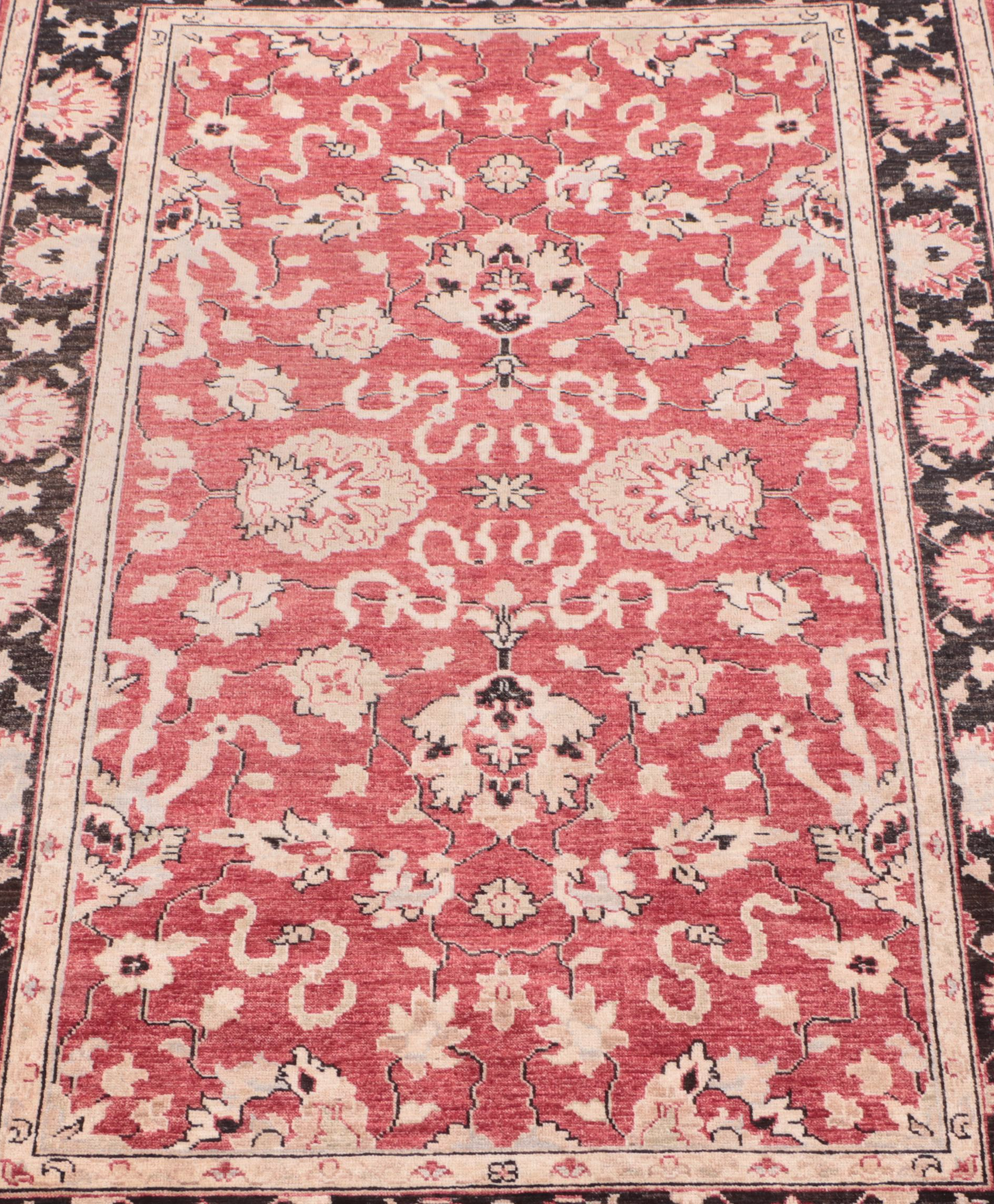 4'5 x 7' Power-Loomed Pakistani Peshawar Area Rug