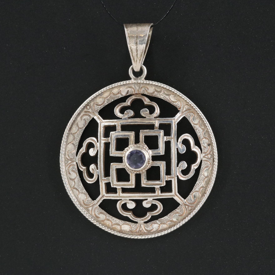 Sterling Iolite Pendant