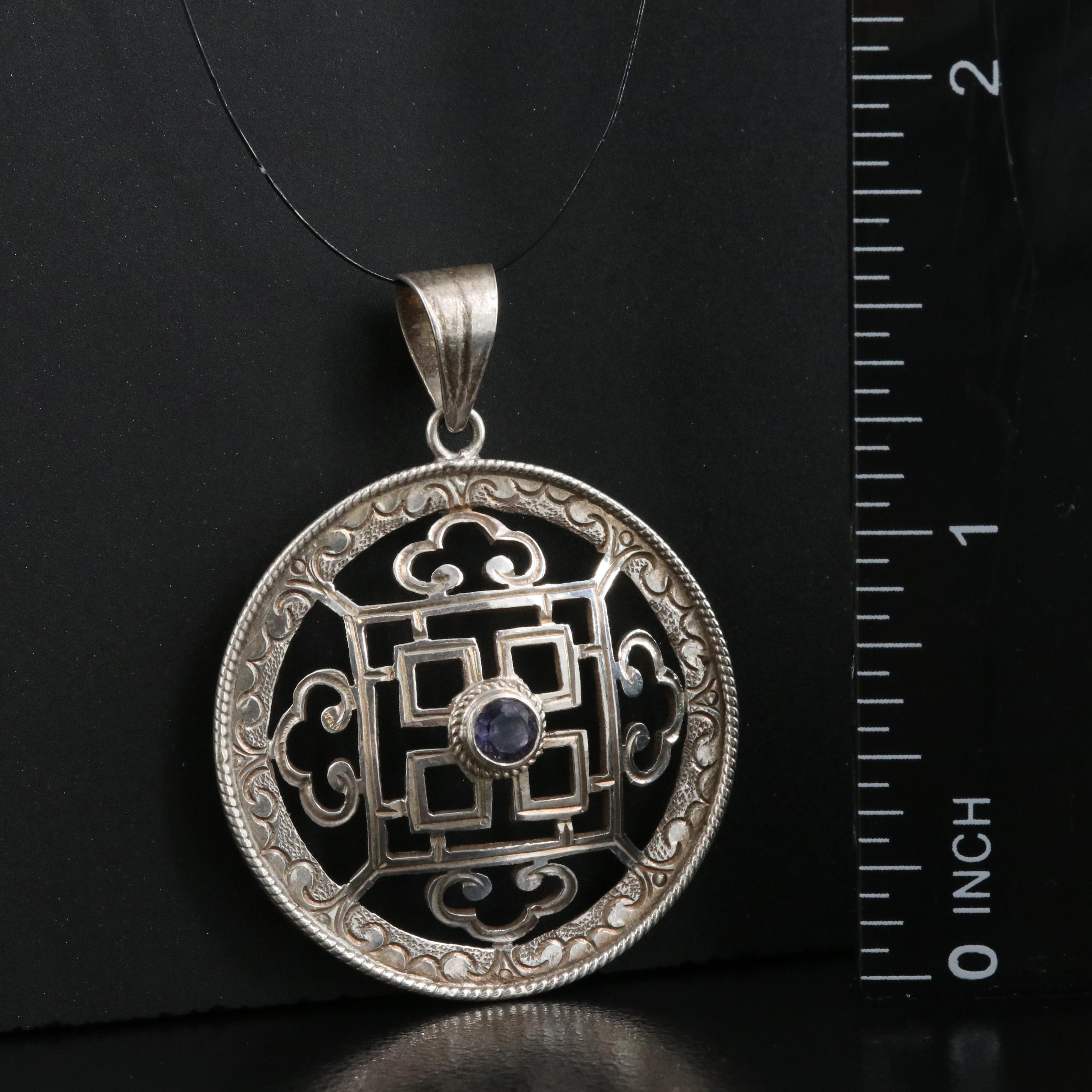 Sterling Iolite Pendant