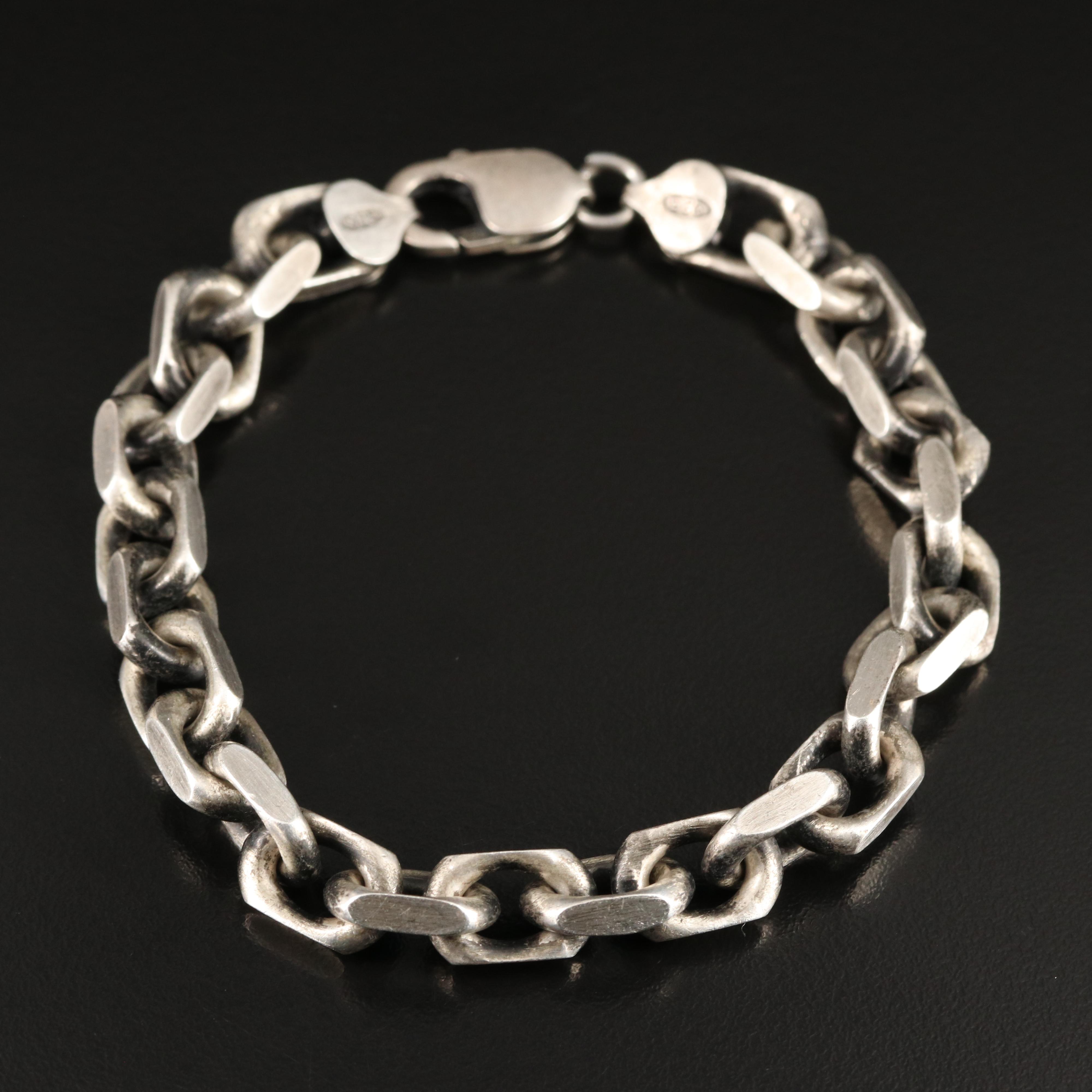 Italian Sterling Fancy Cable Chain Bracelet