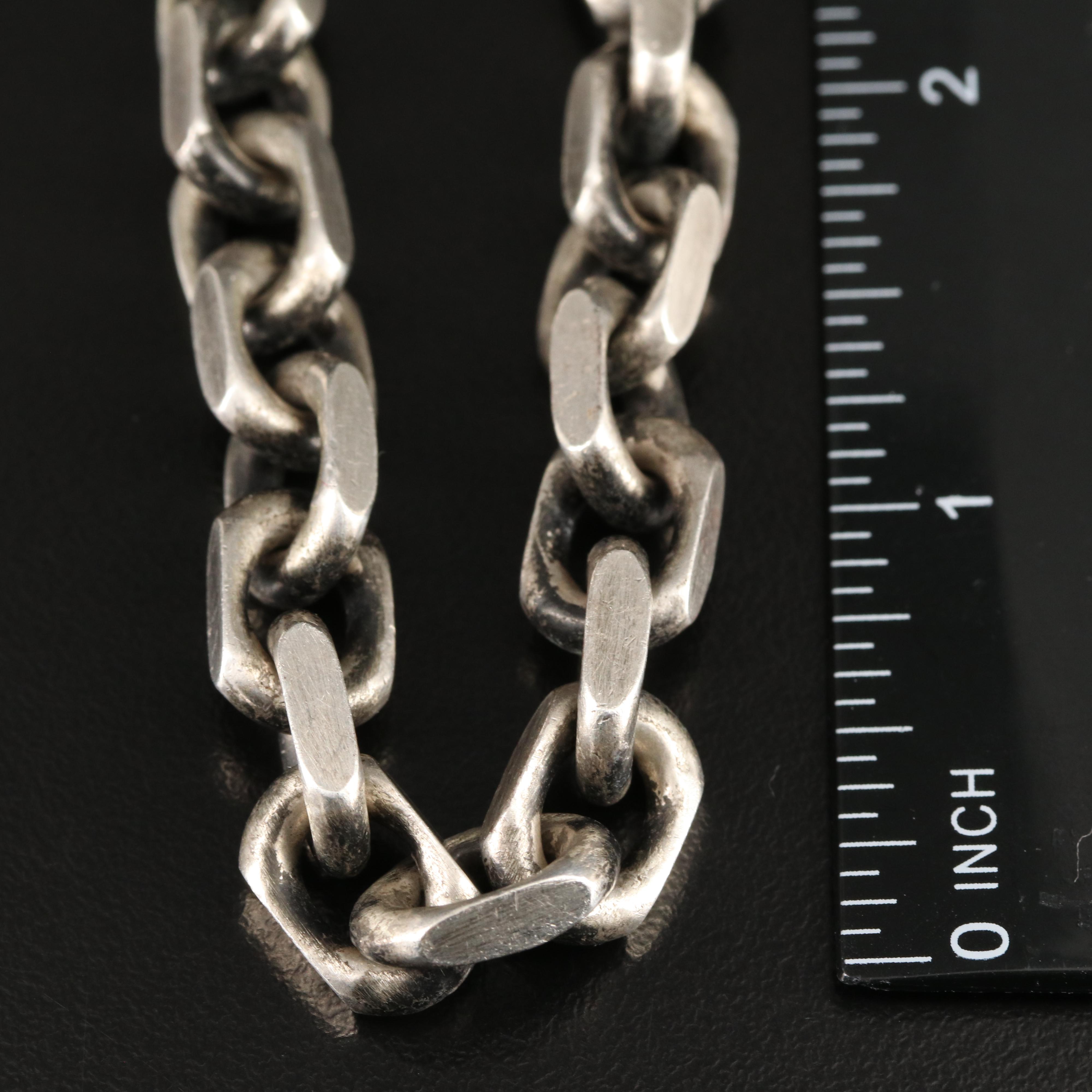 Italian Sterling Fancy Cable Chain Bracelet