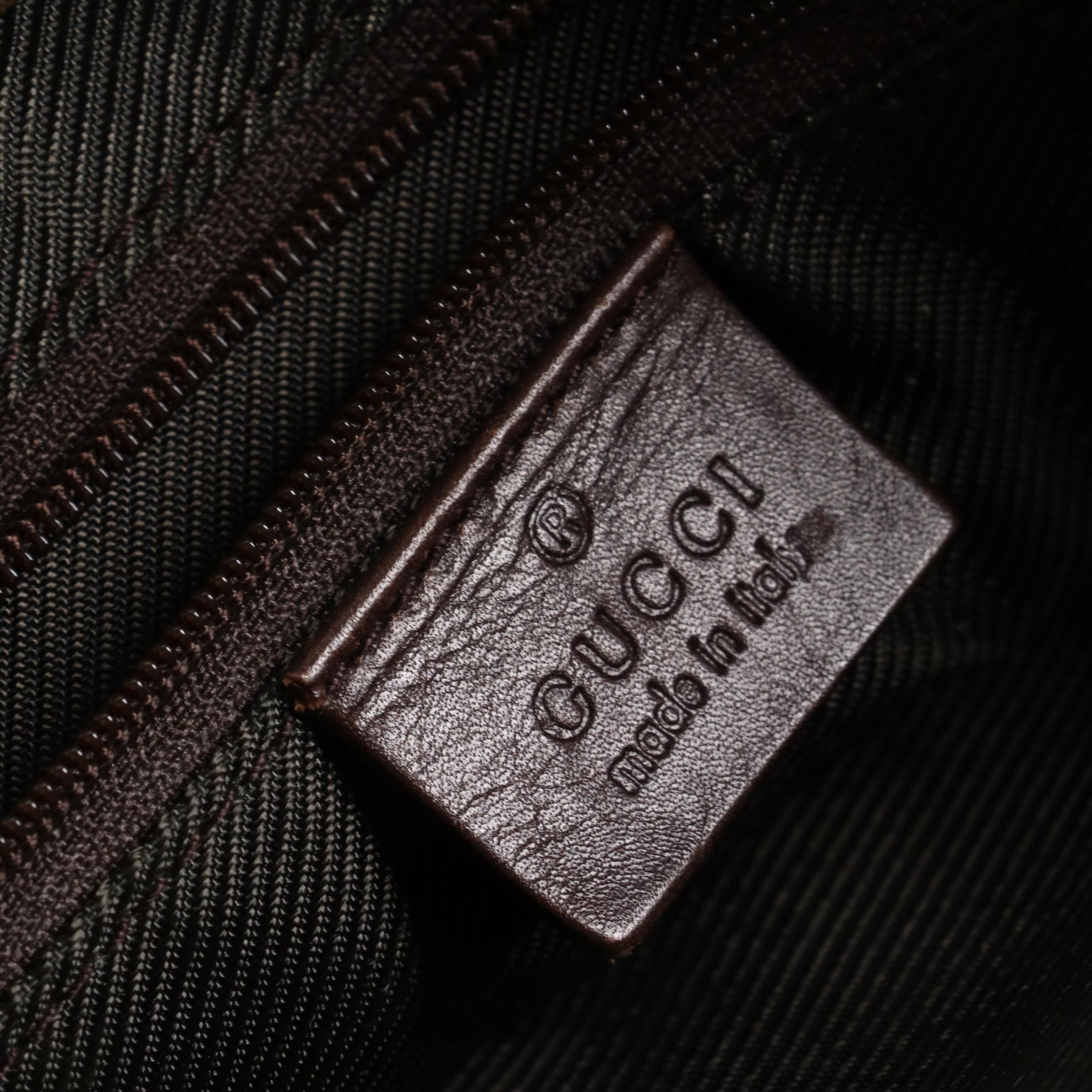 Gucci Tote Bag in Supreme Canvas and Brown Leather