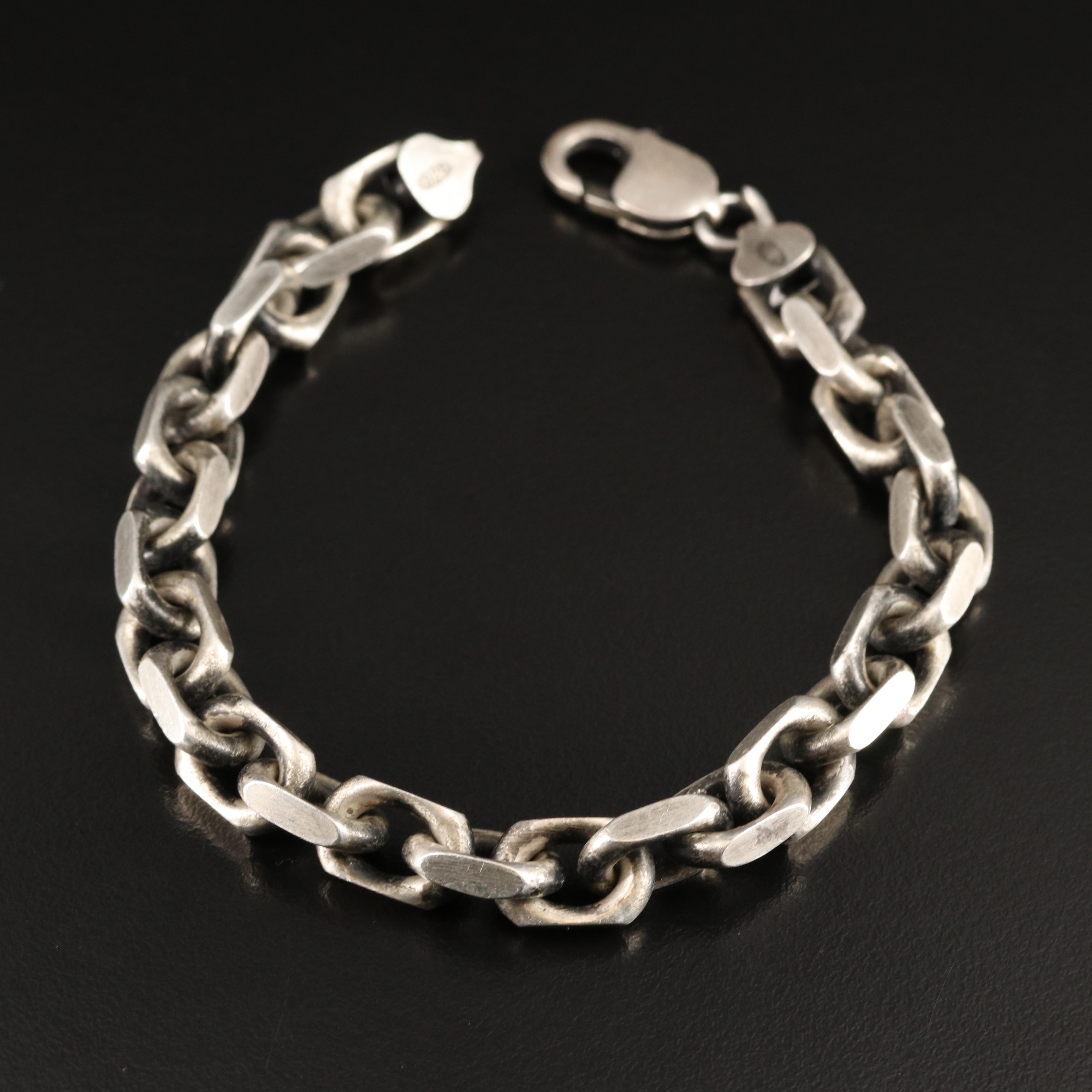 Italian Sterling Fancy Cable Chain Bracelet