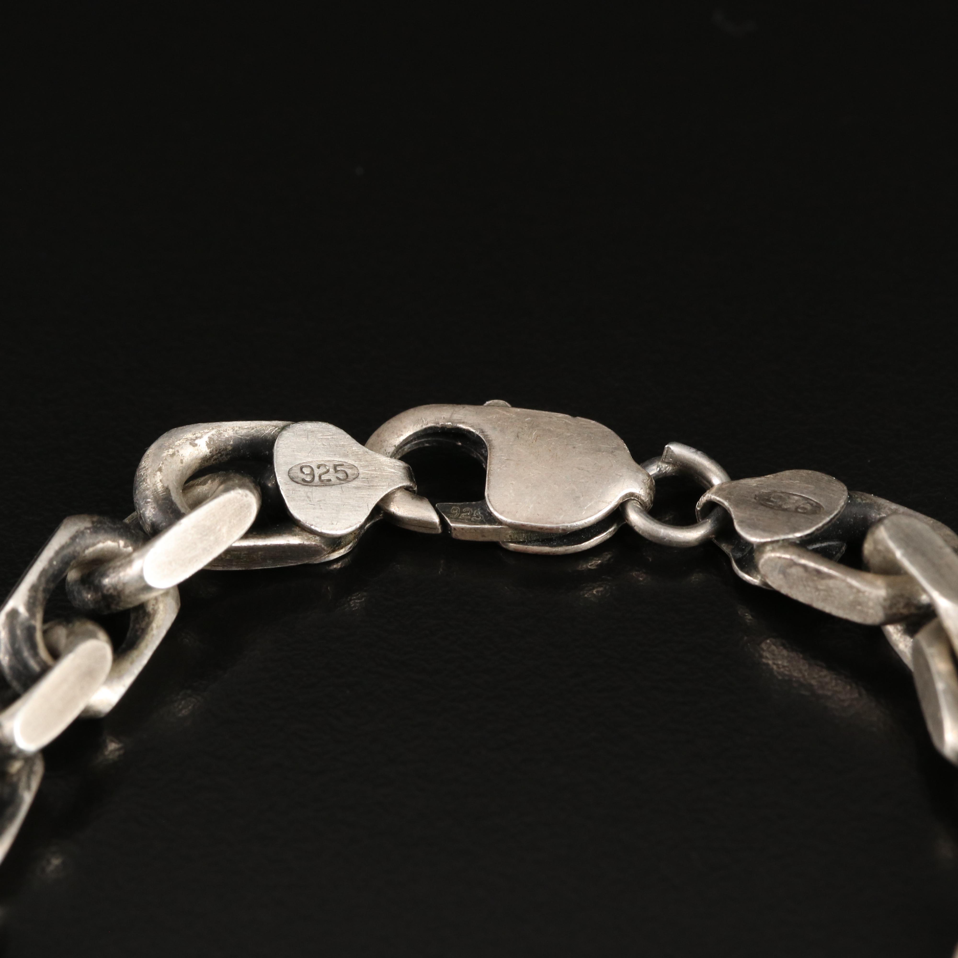 Italian Sterling Fancy Cable Chain Bracelet