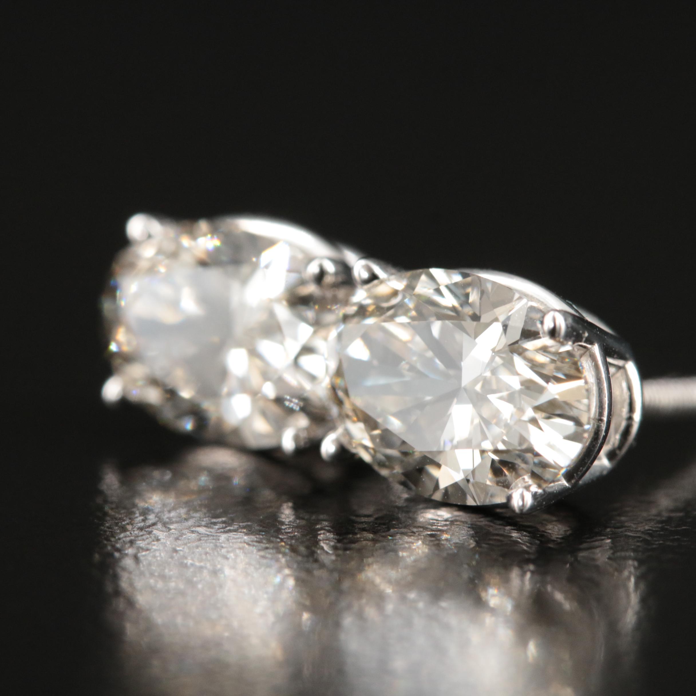 14K 3.21 CTW Lab Grown Diamond Stud Earrings