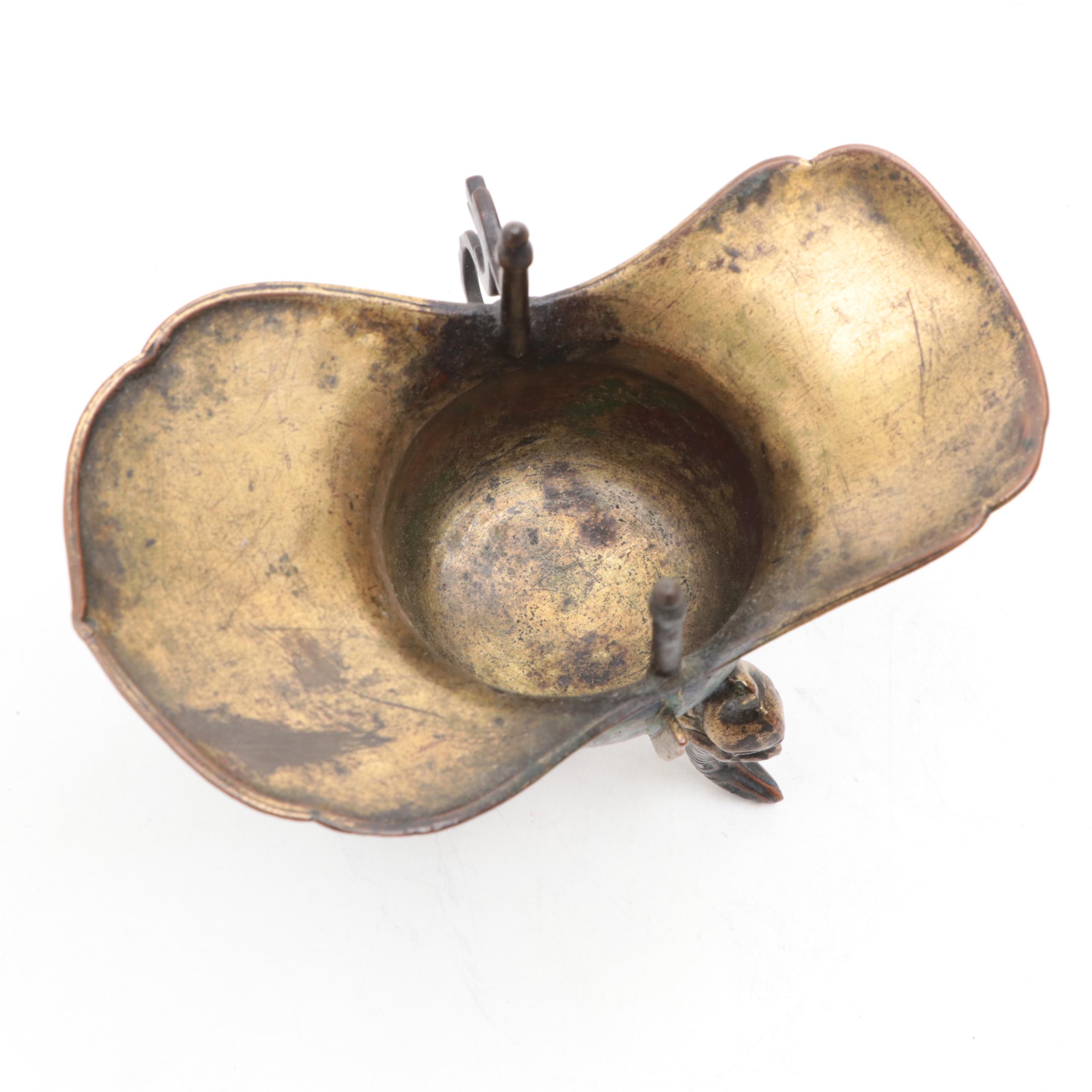 Chinese Cloisonné Brass Jue, Antique