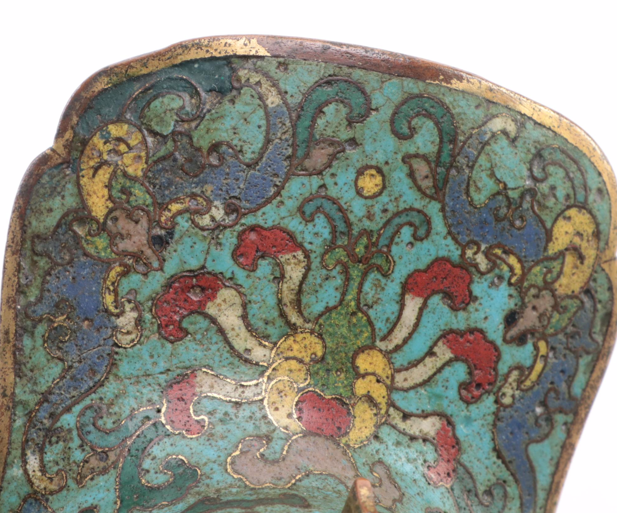Chinese Cloisonné Brass Jue, Antique