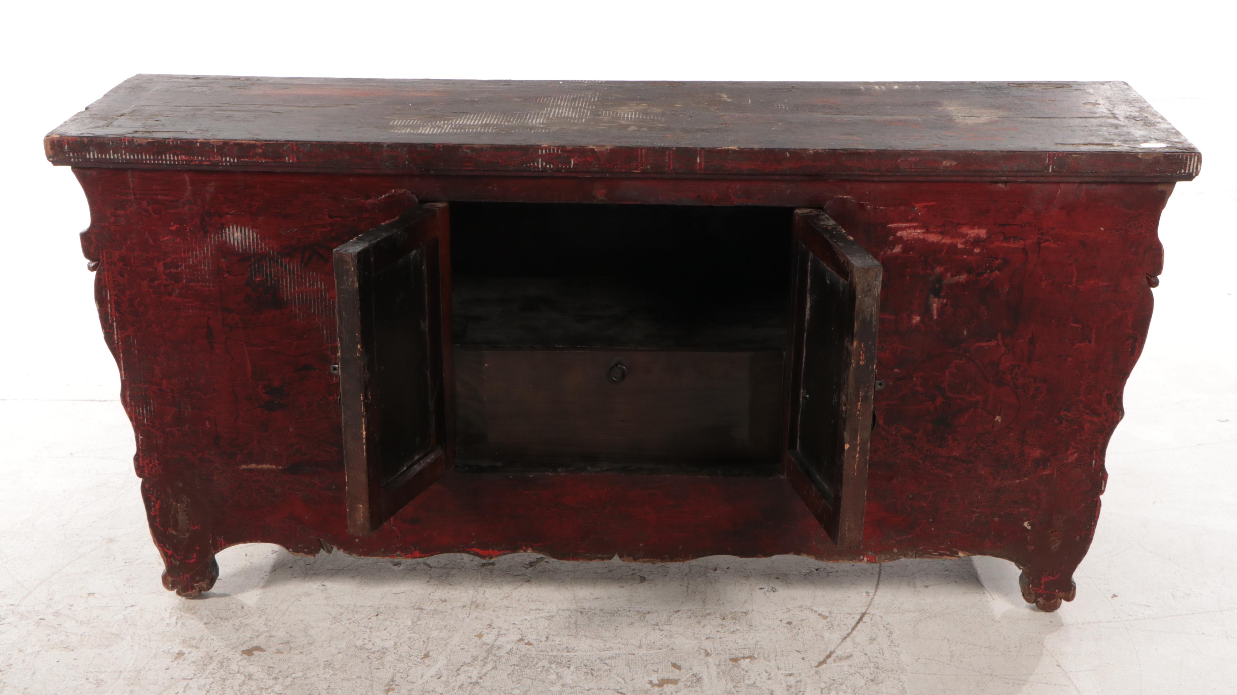 Chinese Lacquered Wood Altar Cabinet