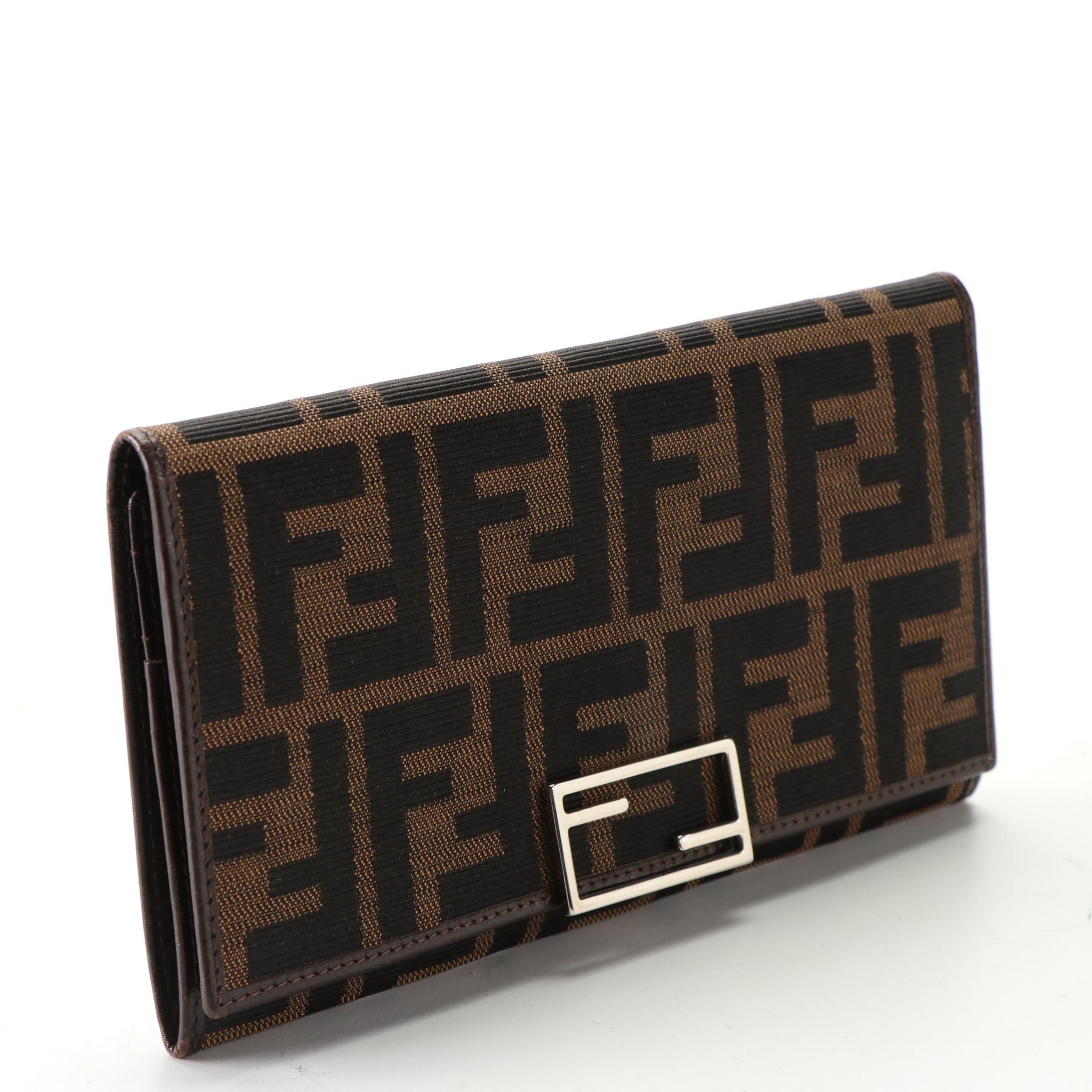Fendi Zucca Canvas and Leather Wallet