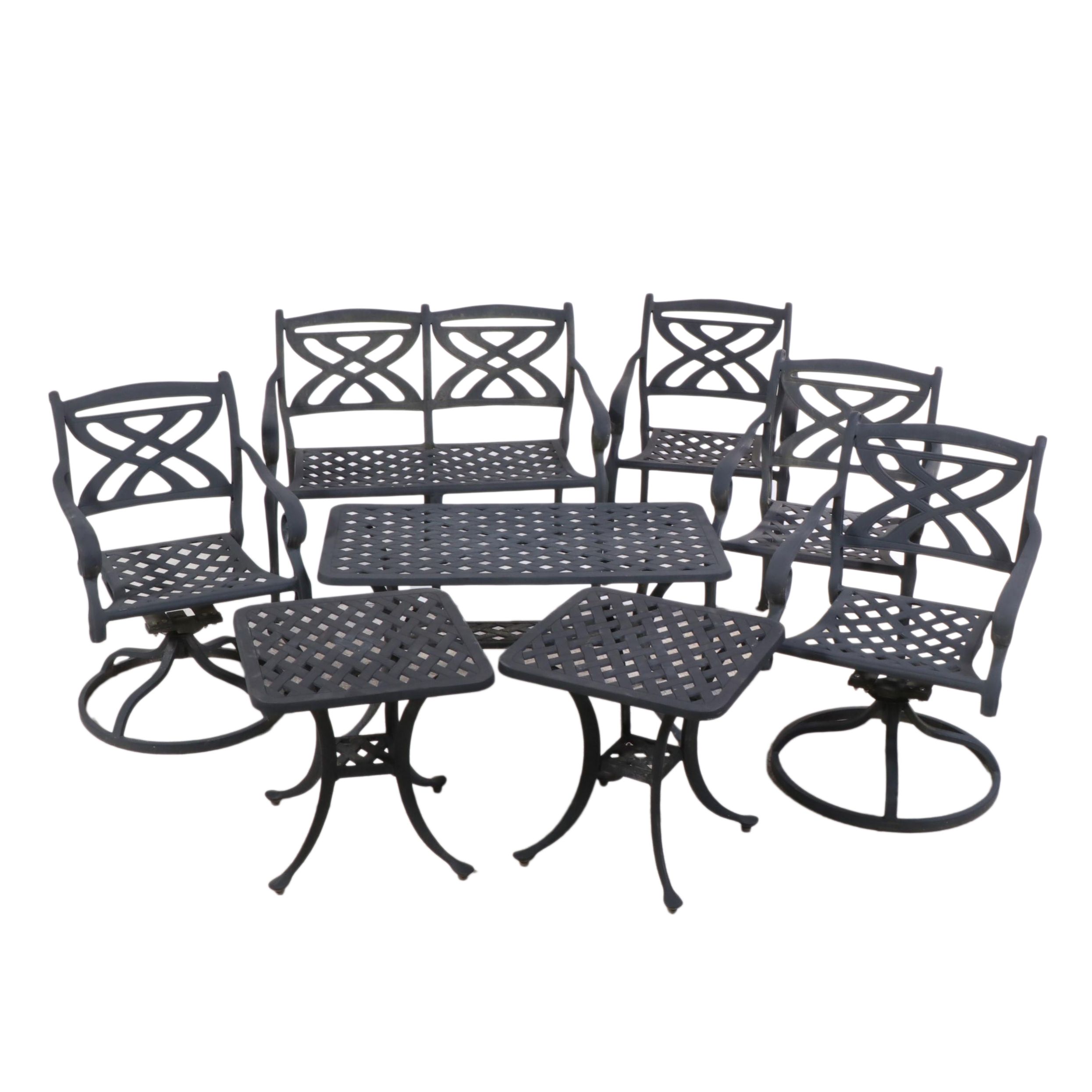 Eight-Piece Cast Aluminum Patio Furniture Set