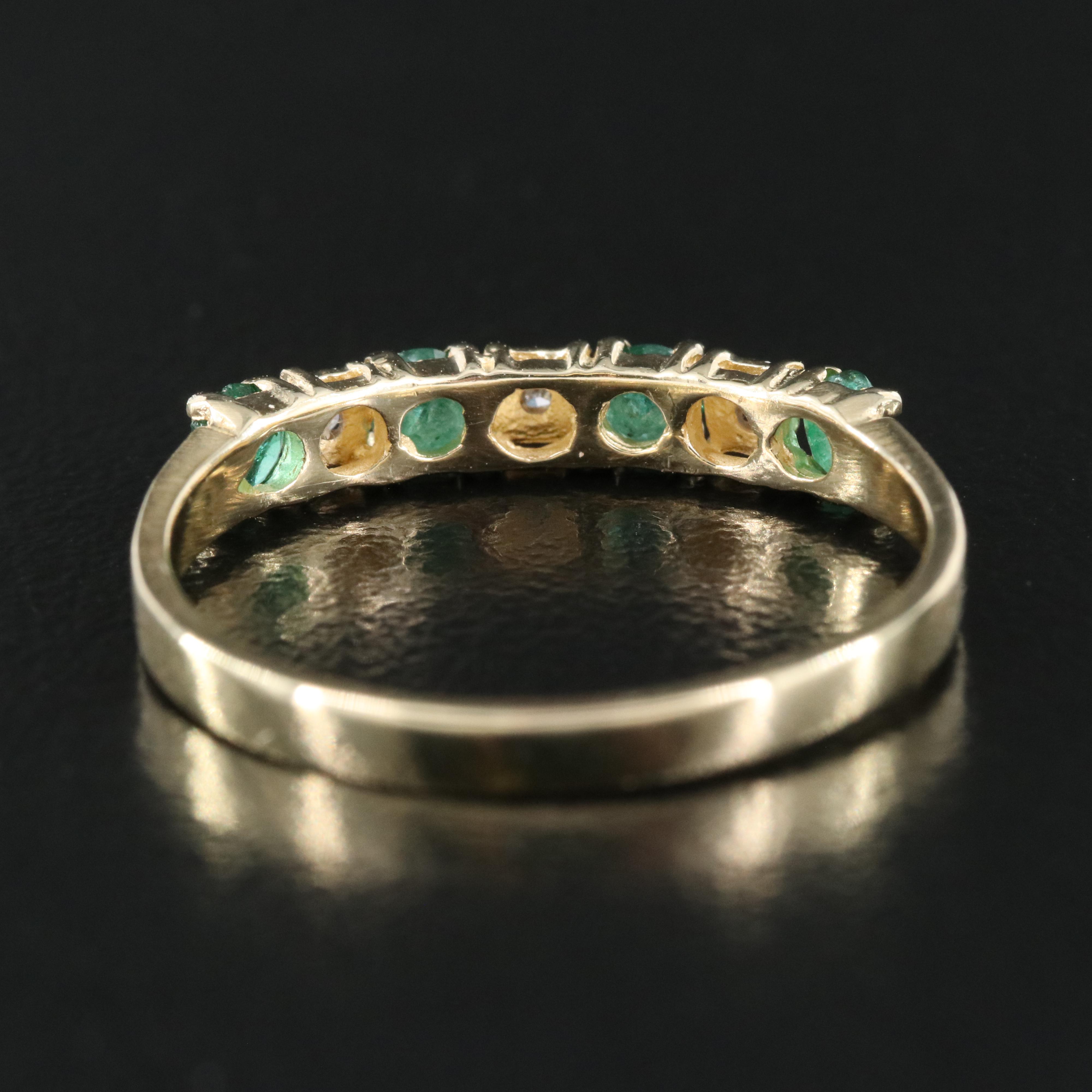 10K Emerald and Diamond Ring