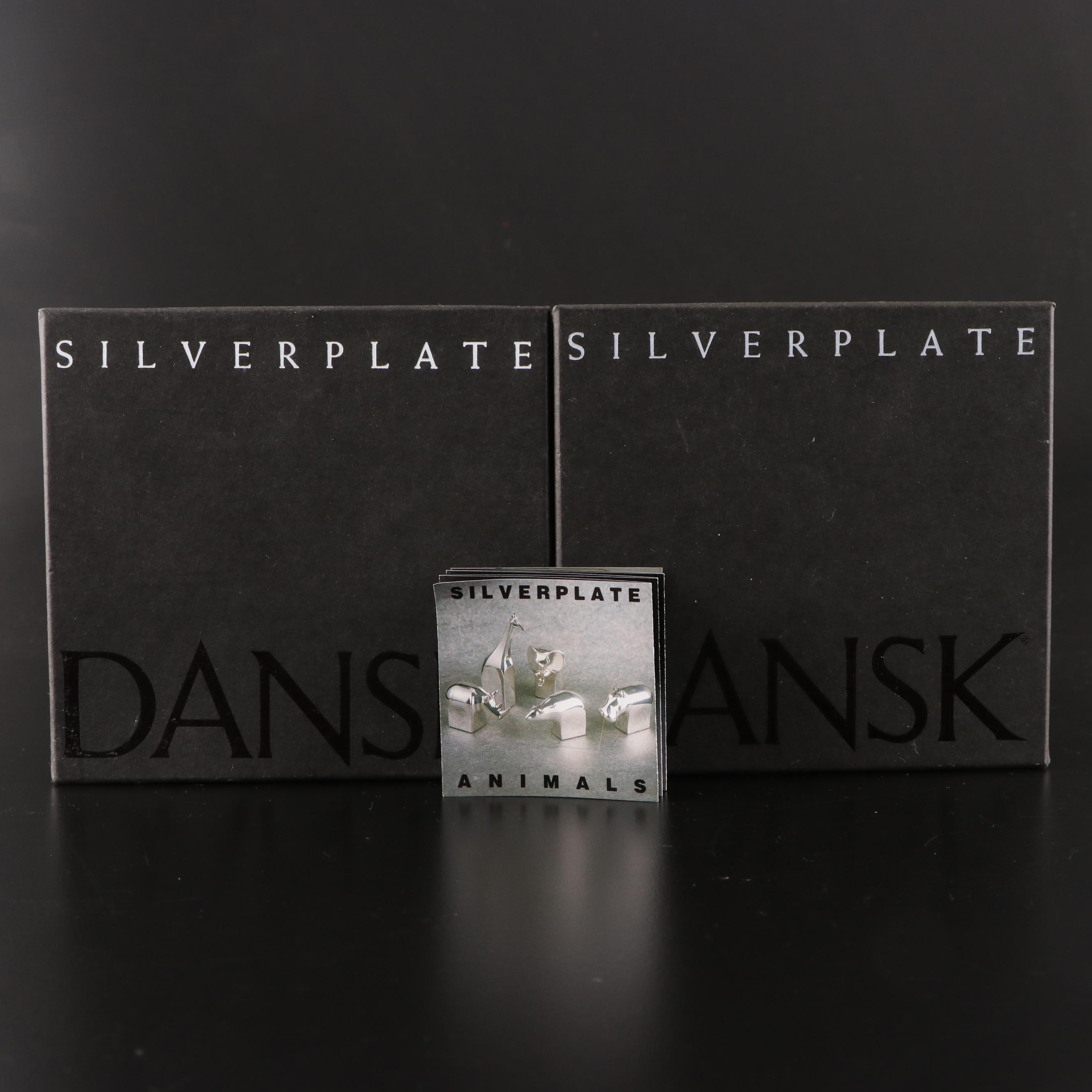 Dansk Silver Plate Miniature Animal Paperweights