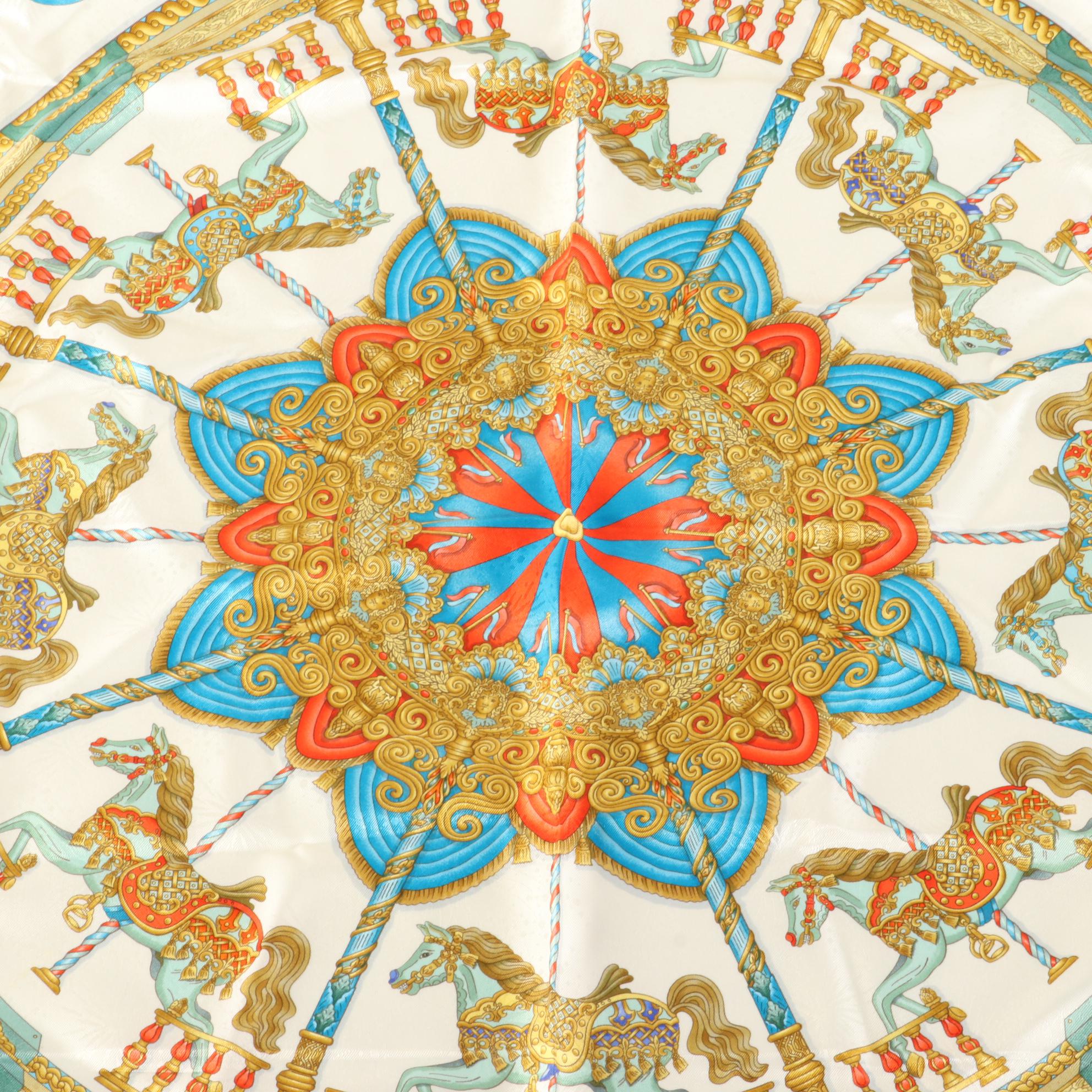 Hermès "Luna Park" Scarf 90 in Silk Jacquard