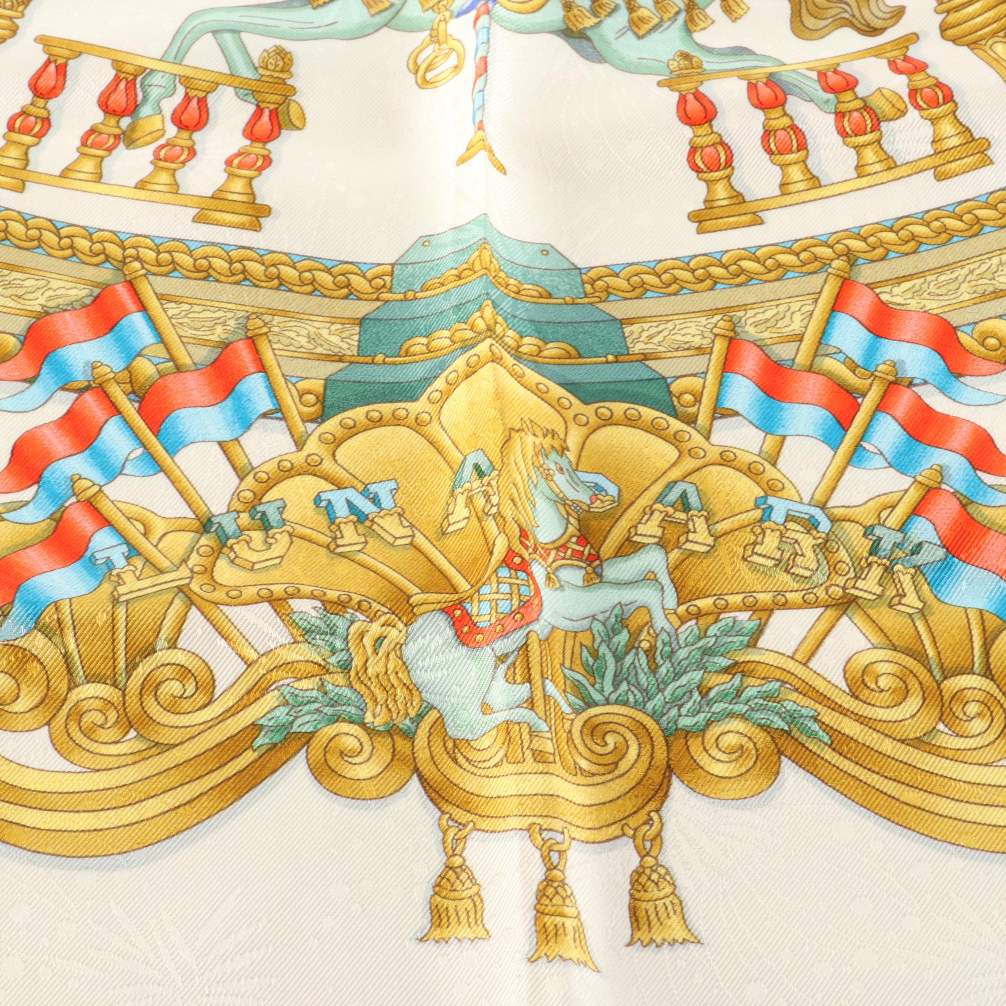 Hermès "Luna Park" Scarf 90 in Silk Jacquard