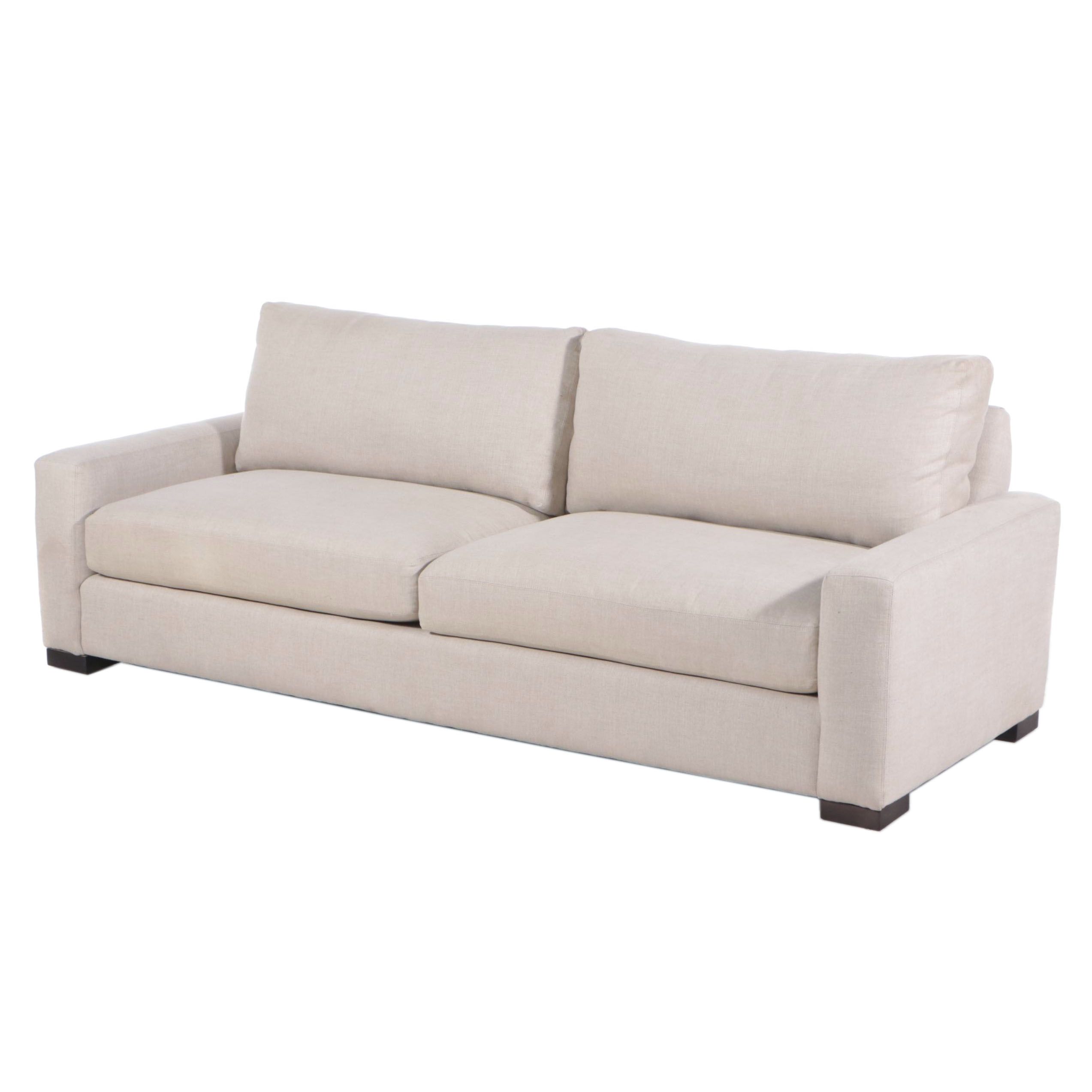 Camden Collection Contemporary Beige Fabric Upholstered Sofa
