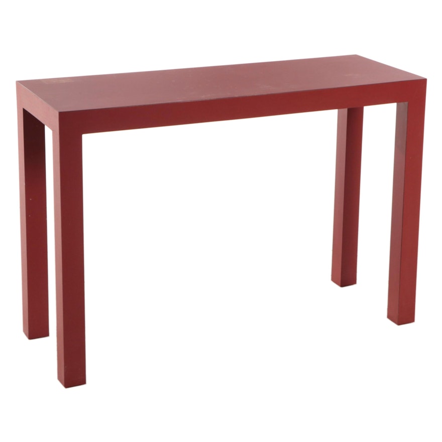 Parsons Style Red Laminate Console Table