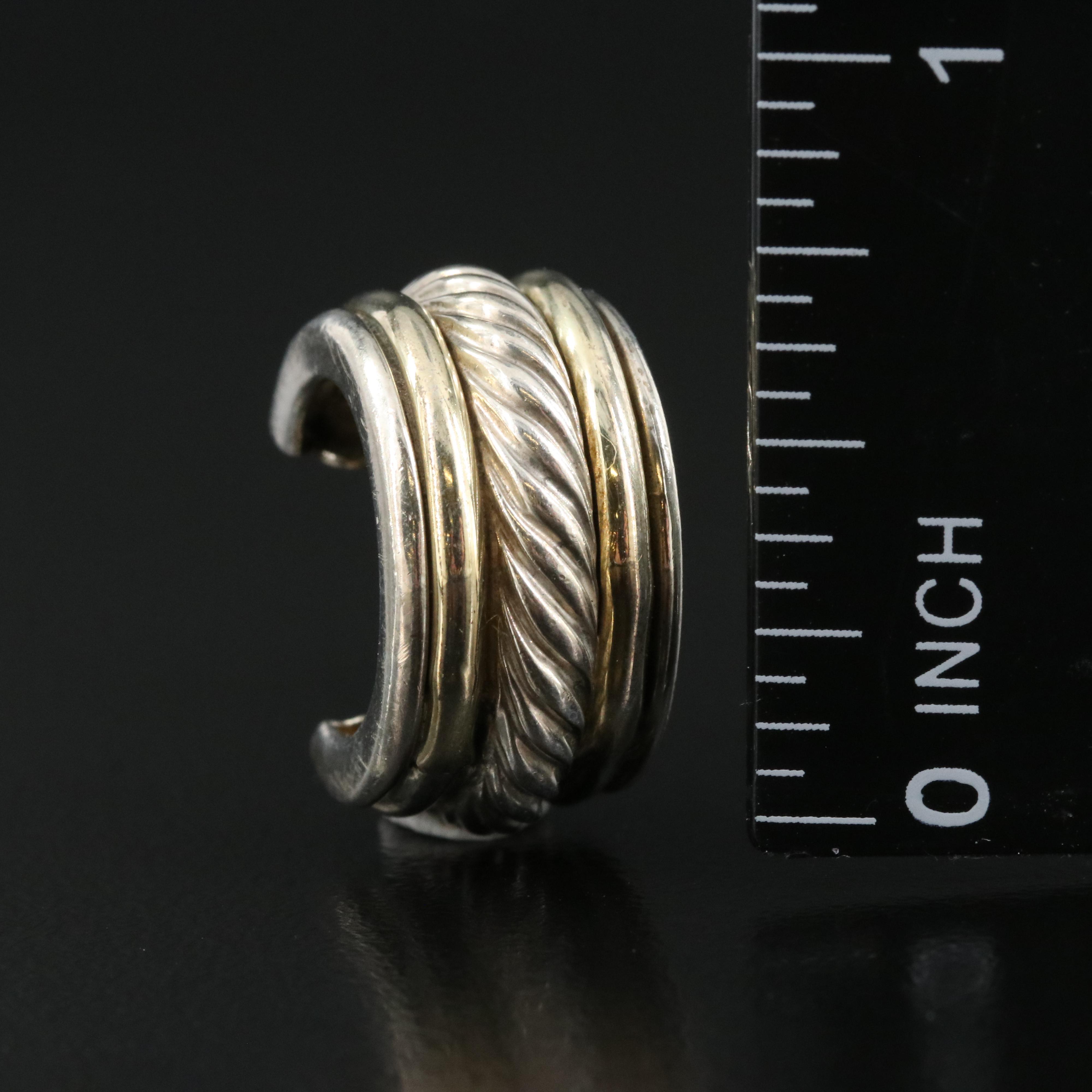 David Yurman "Cable Classics" Hoop Earrings with 14K Accents