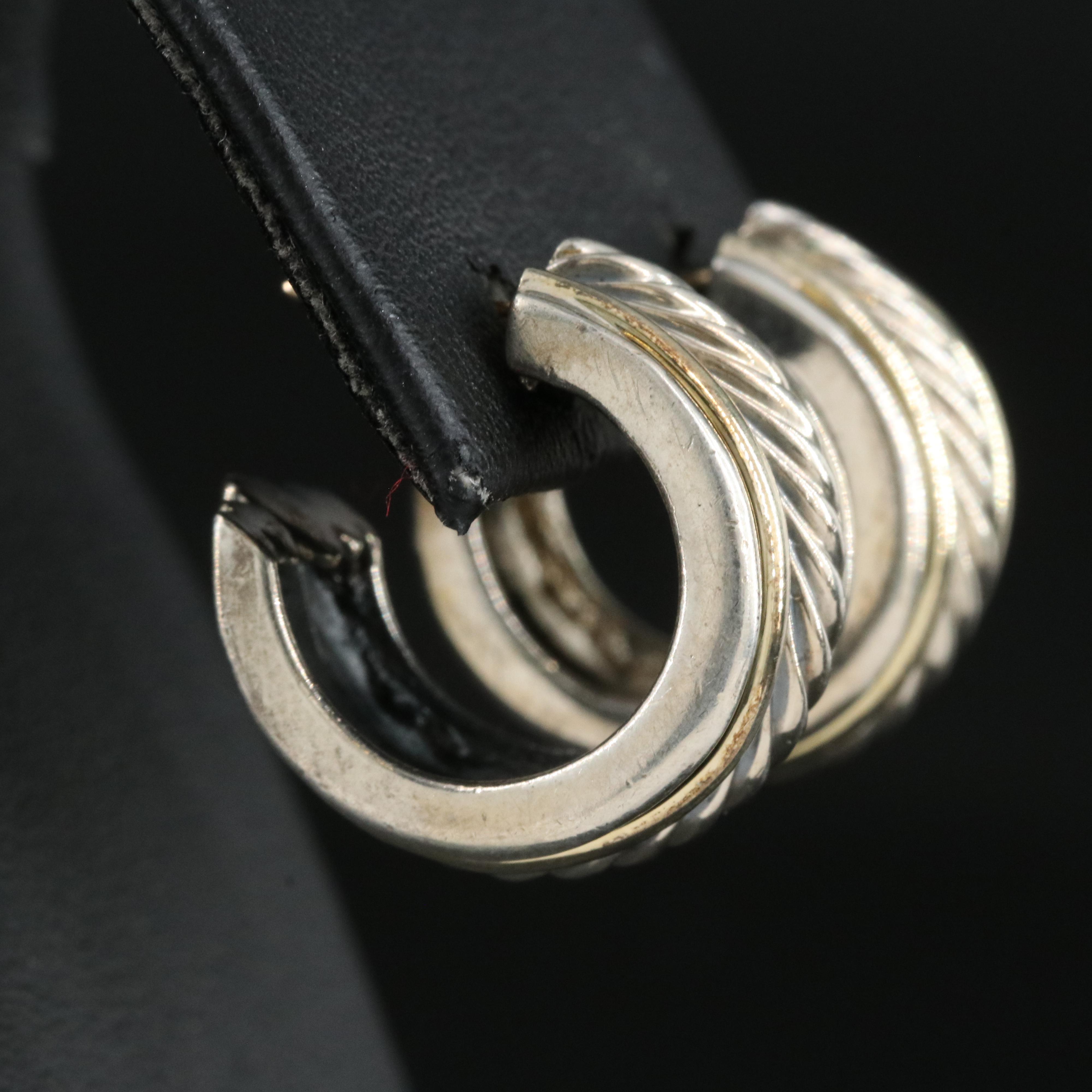 David Yurman "Cable Classics" Hoop Earrings with 14K Accents