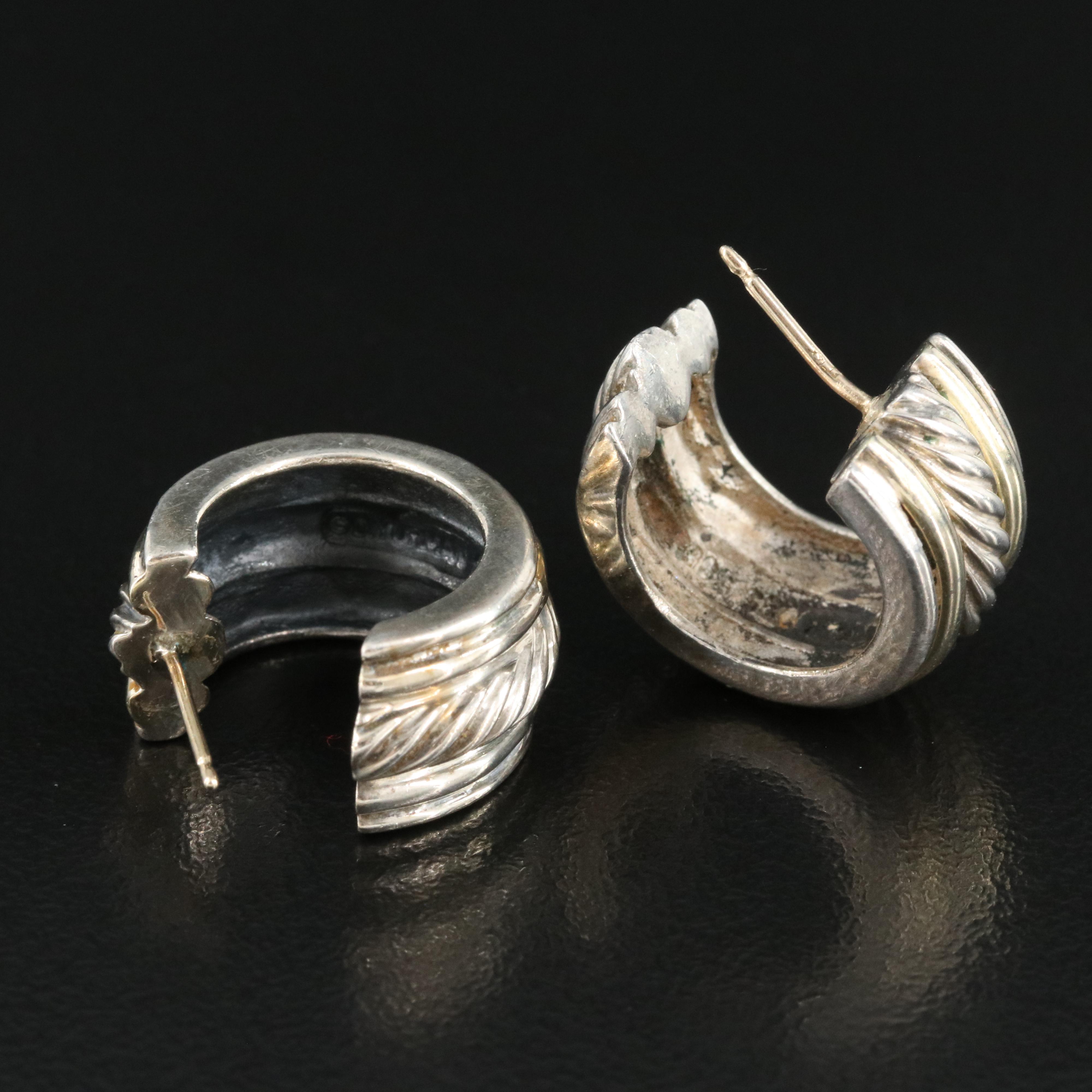 David Yurman "Cable Classics" Hoop Earrings with 14K Accents