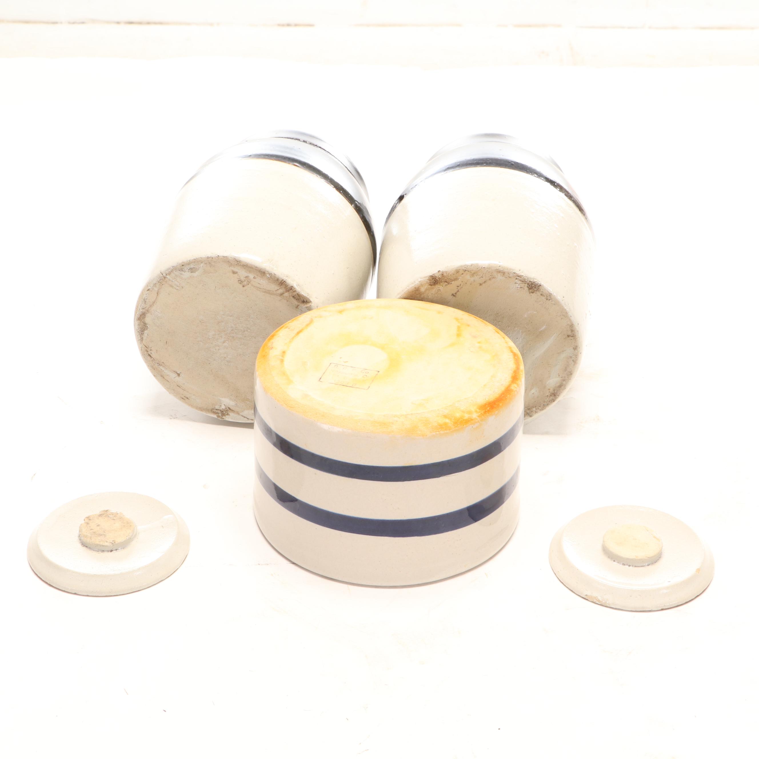 Robinson Ransbottom Pottery Co. Butter Crock and Other Crocks, 20th Century