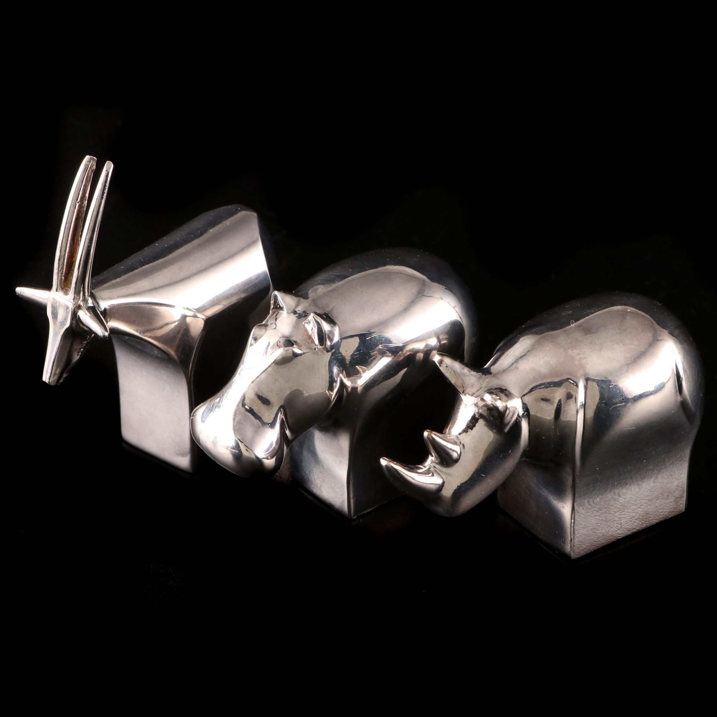 Dansk Silver Plate Miniature Animal Paperweights