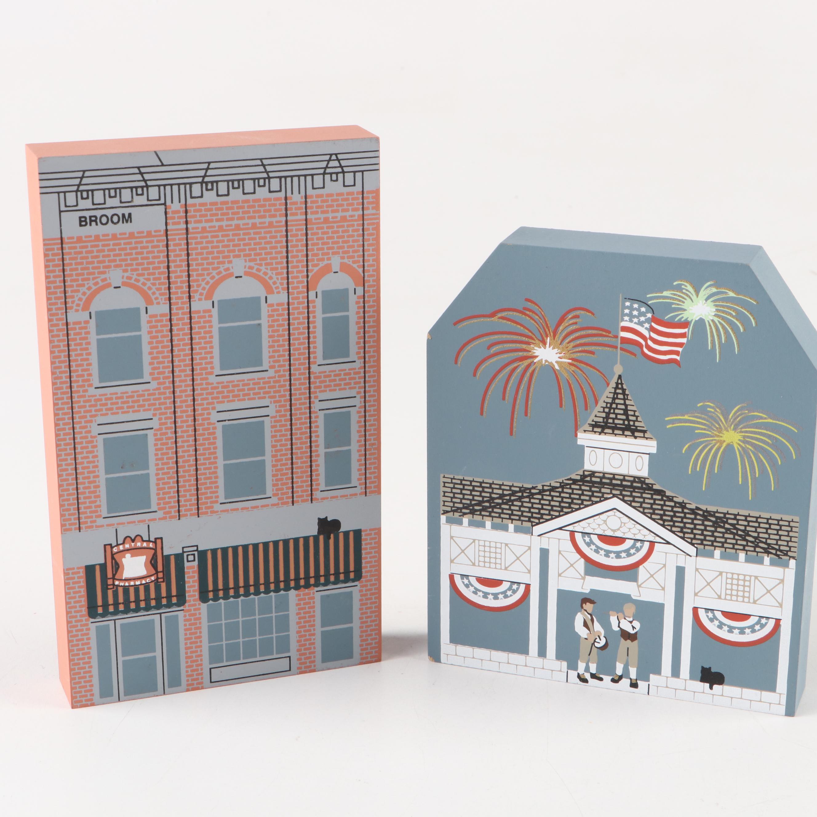 The Cat's Meow Hand-Painted Wooden Buildings and Other Decor