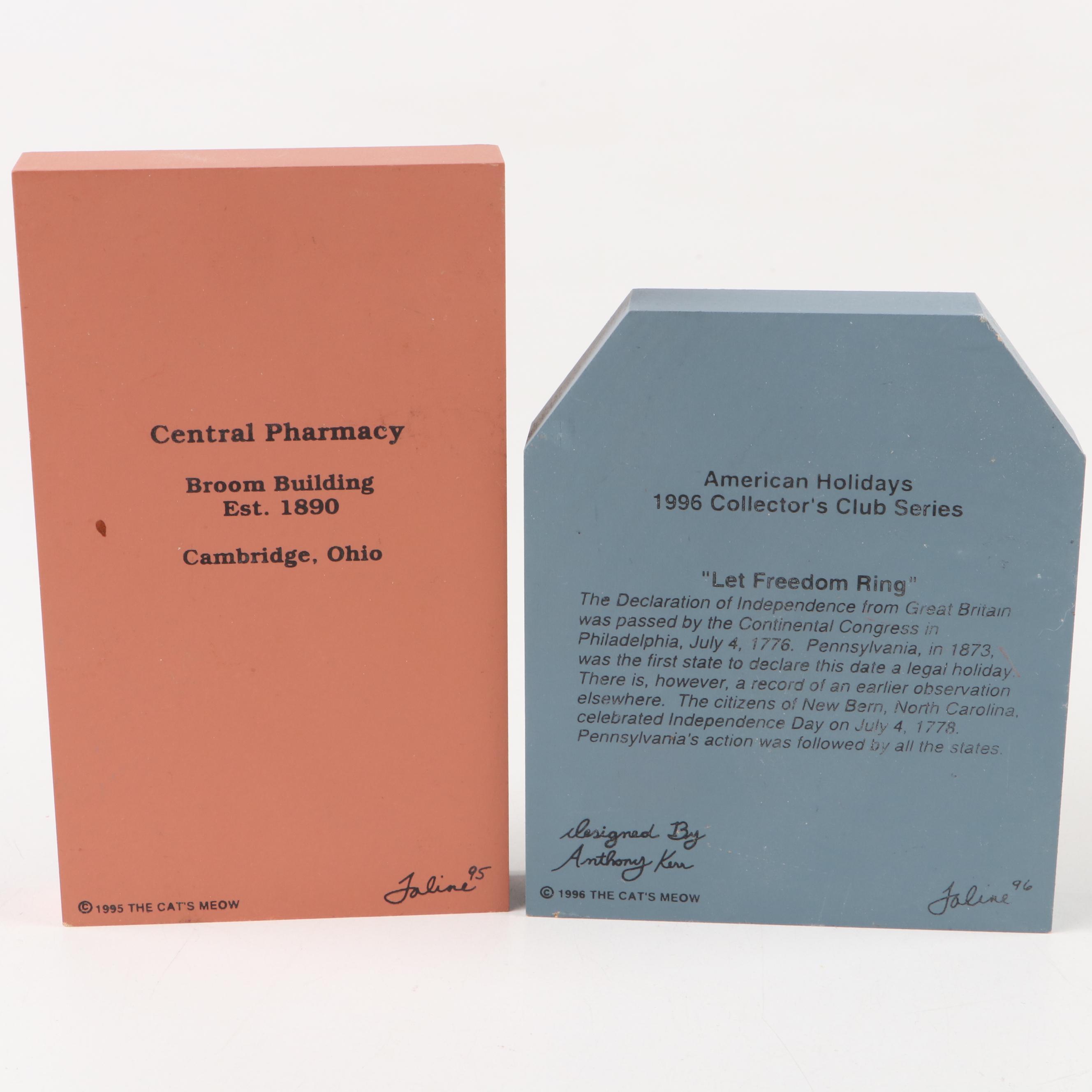 The Cat's Meow Hand-Painted Wooden Buildings and Other Decor