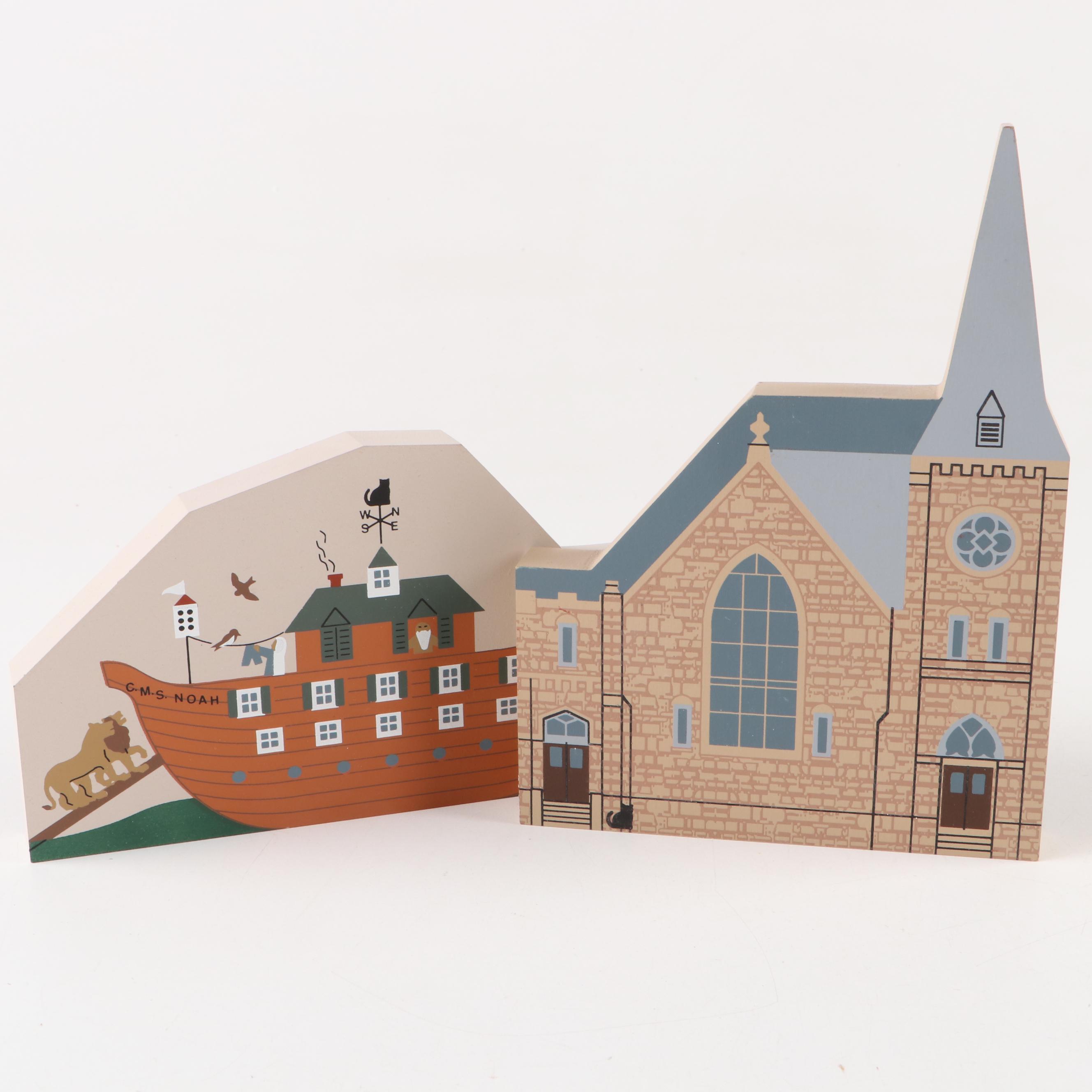 The Cat's Meow Hand-Painted Wooden Buildings and Other Decor