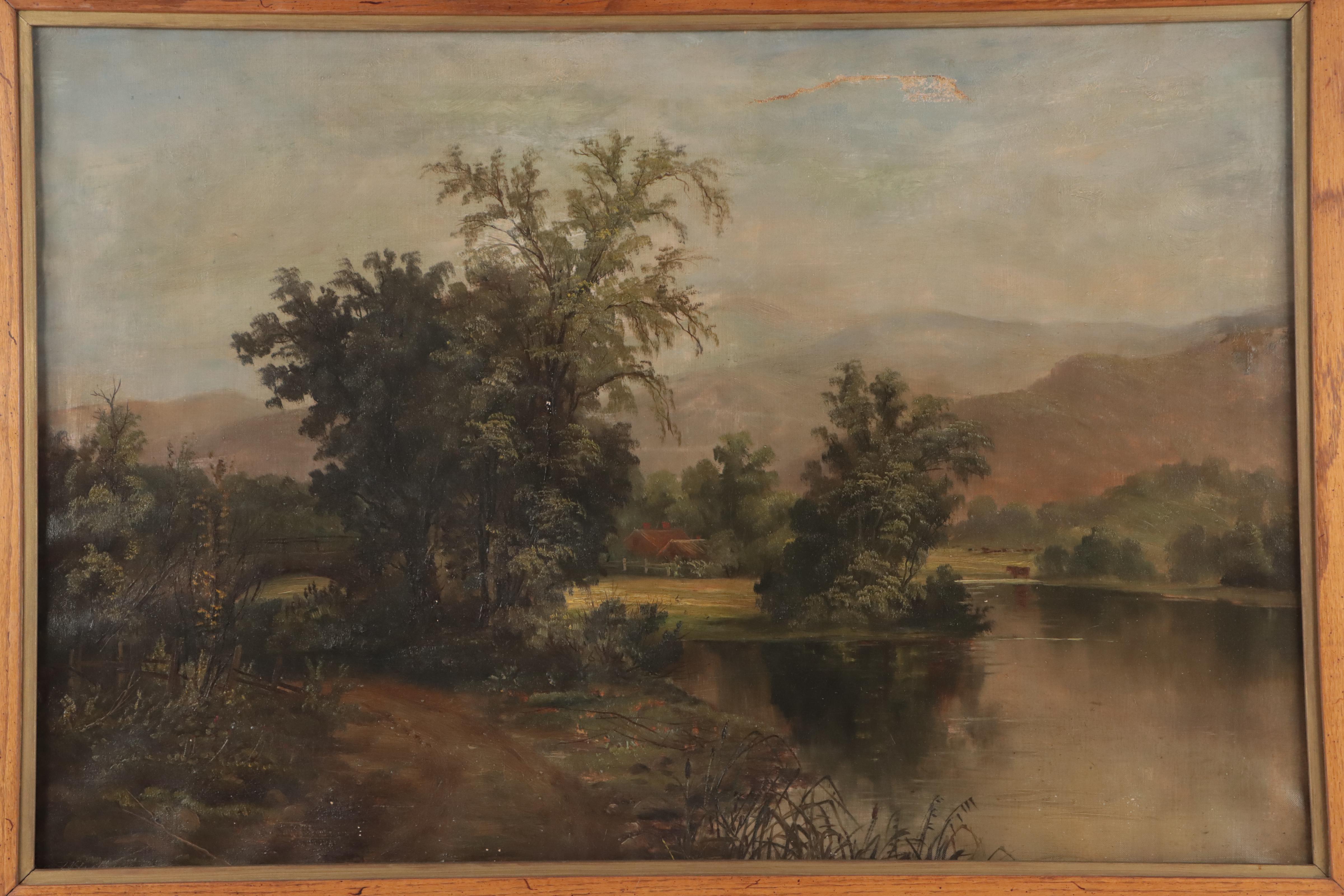George Whiting Landscape Oil Painting, Early 20th Century