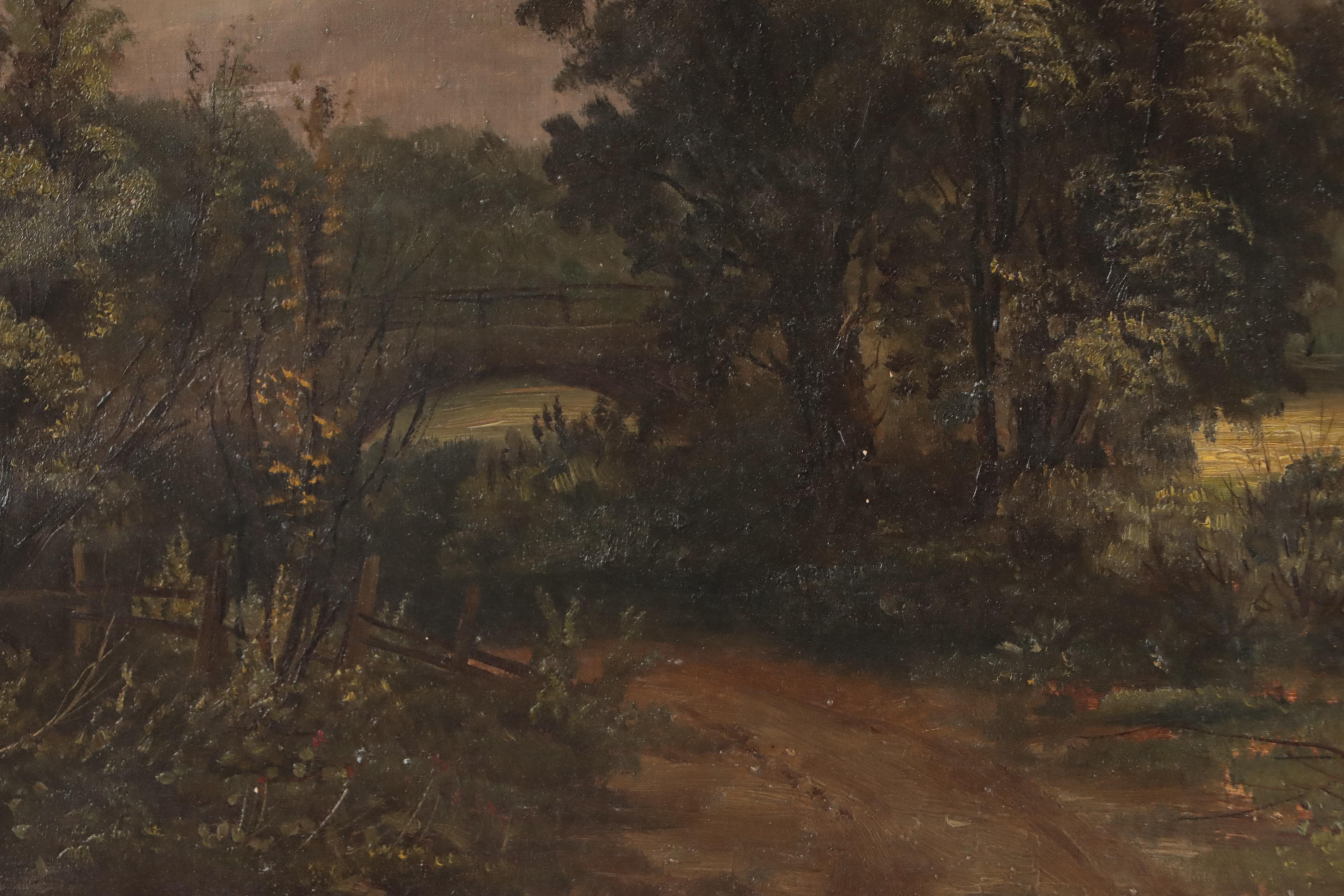 George Whiting Landscape Oil Painting, Early 20th Century