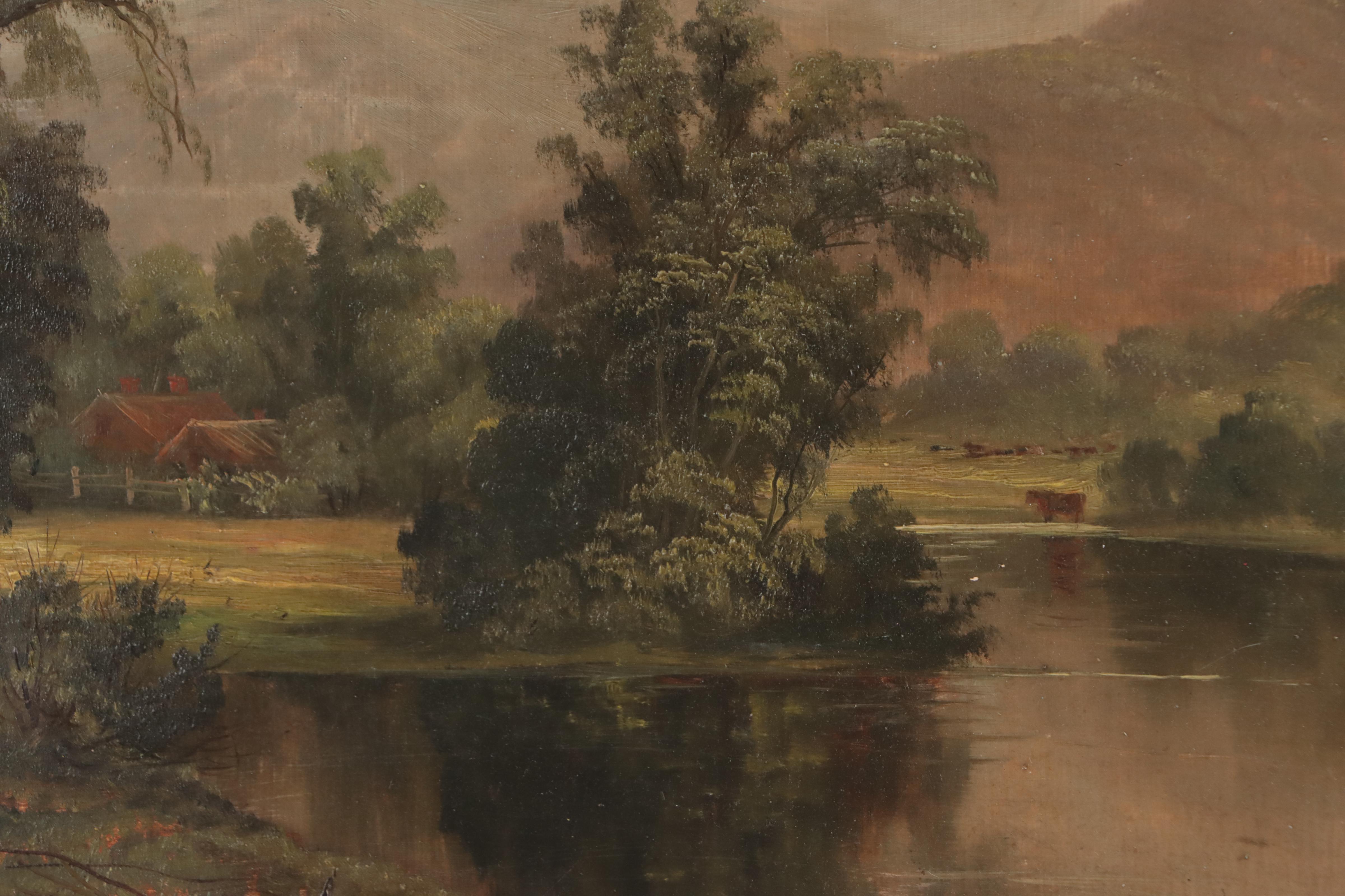 George Whiting Landscape Oil Painting, Early 20th Century