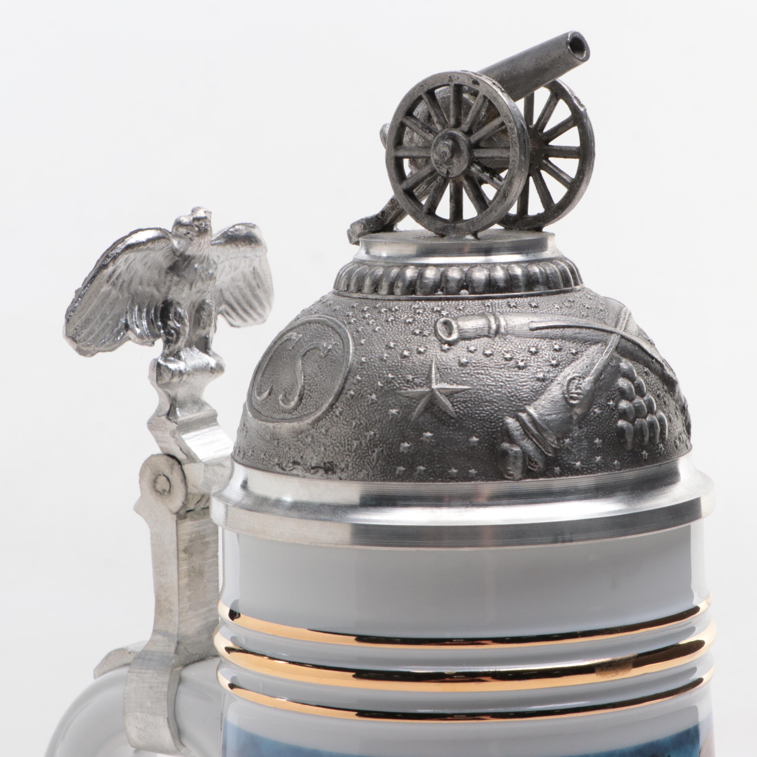 German Porcelain Battle of Bull Run Beer Stein