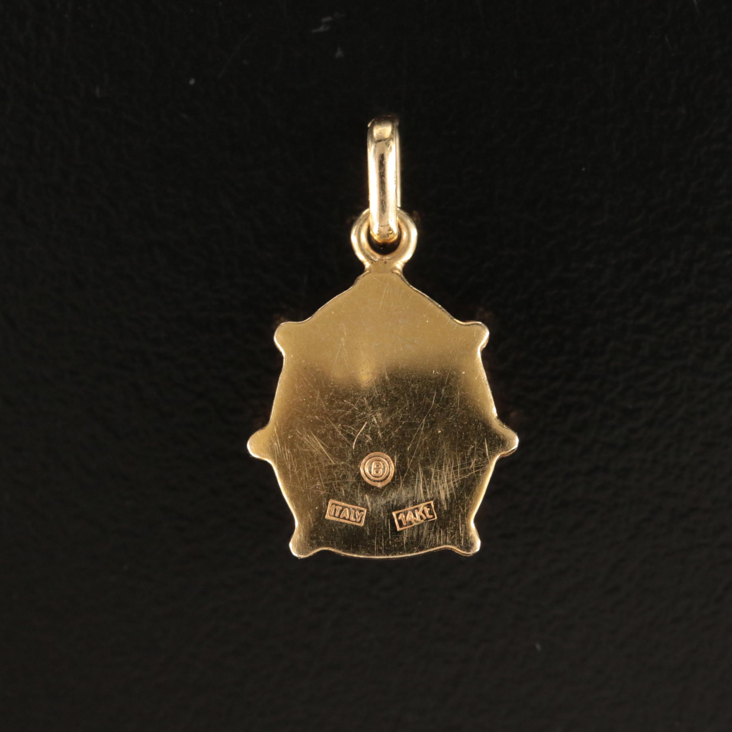 14K Enamel Ladybug Charm