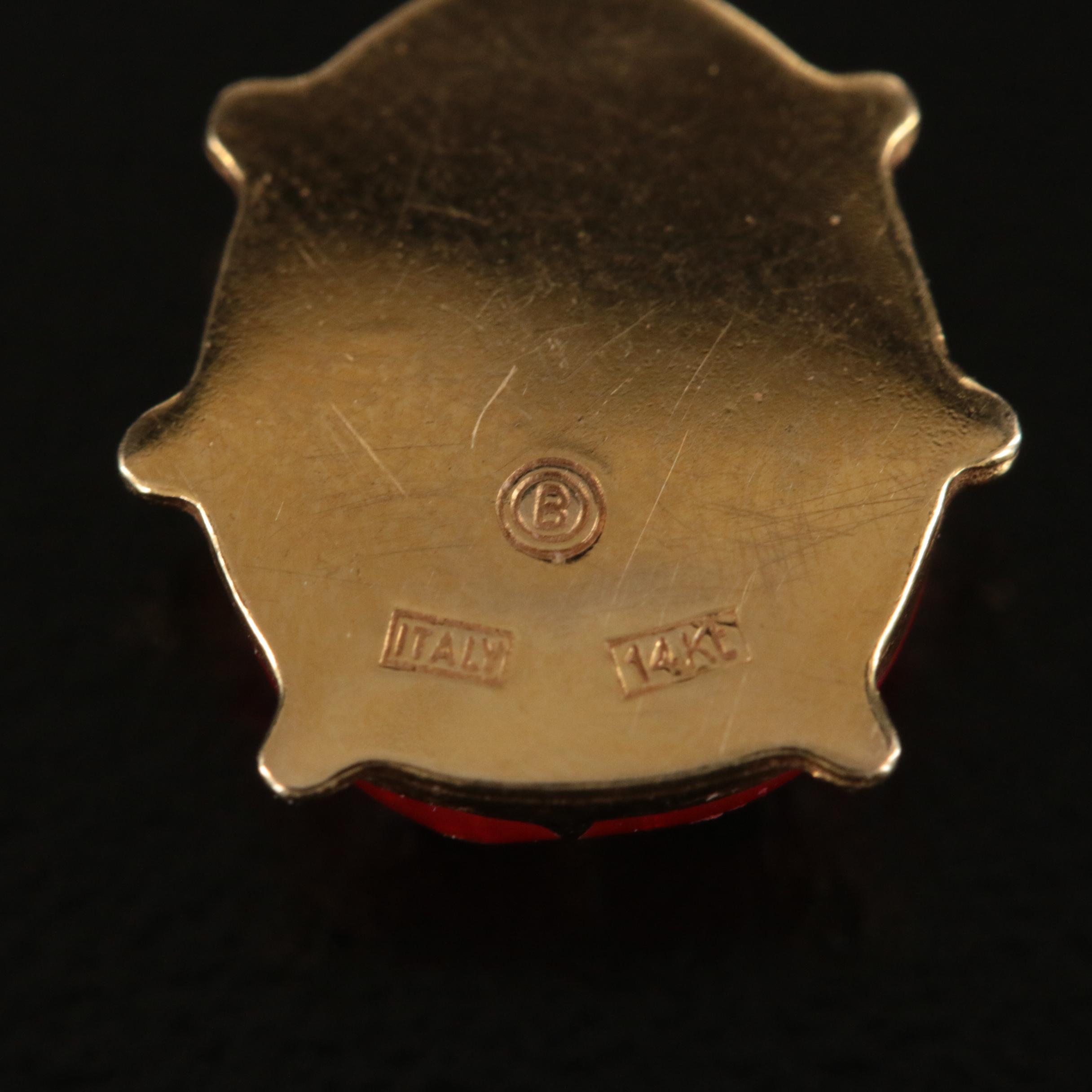 14K Enamel Ladybug Charm