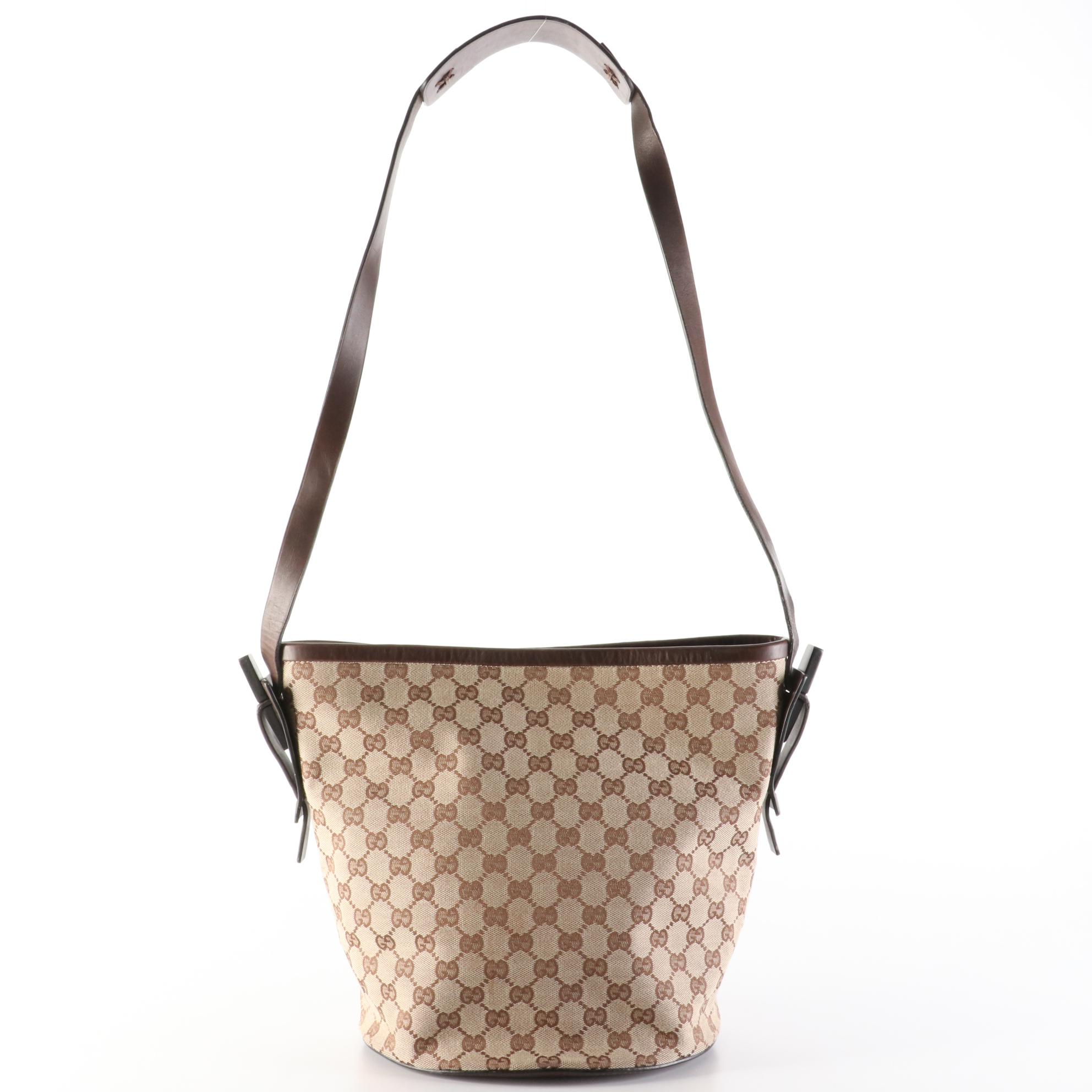Gucci GG Canvas and Leather Shoulder Bag