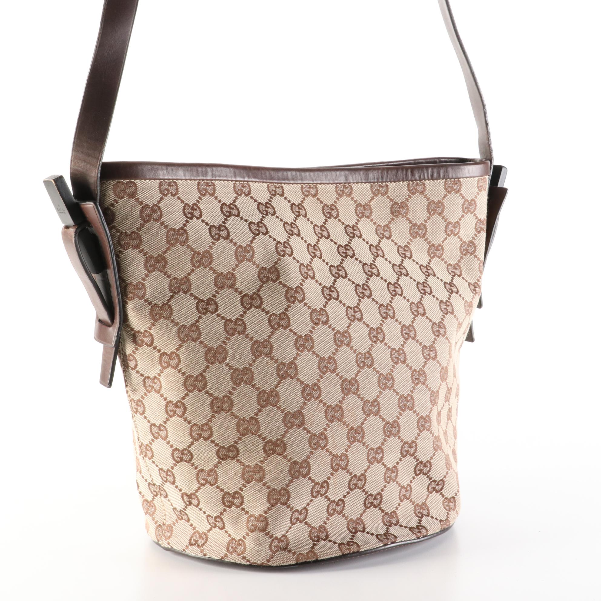 Gucci GG Canvas and Leather Shoulder Bag