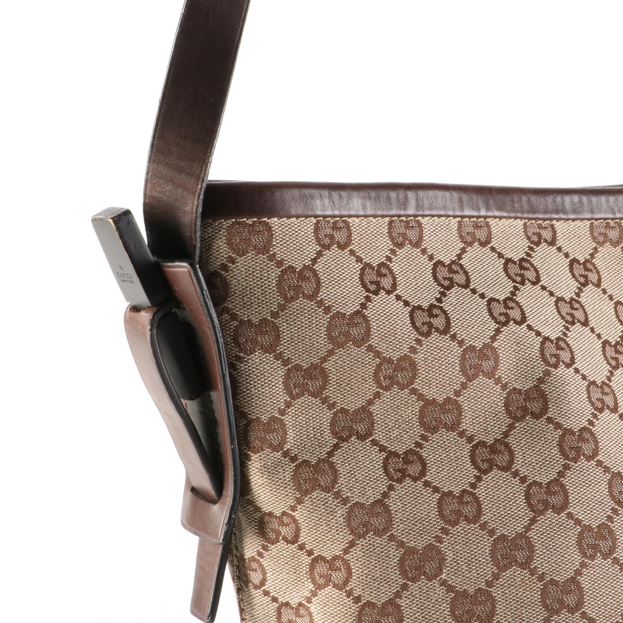 Gucci GG Canvas and Leather Shoulder Bag