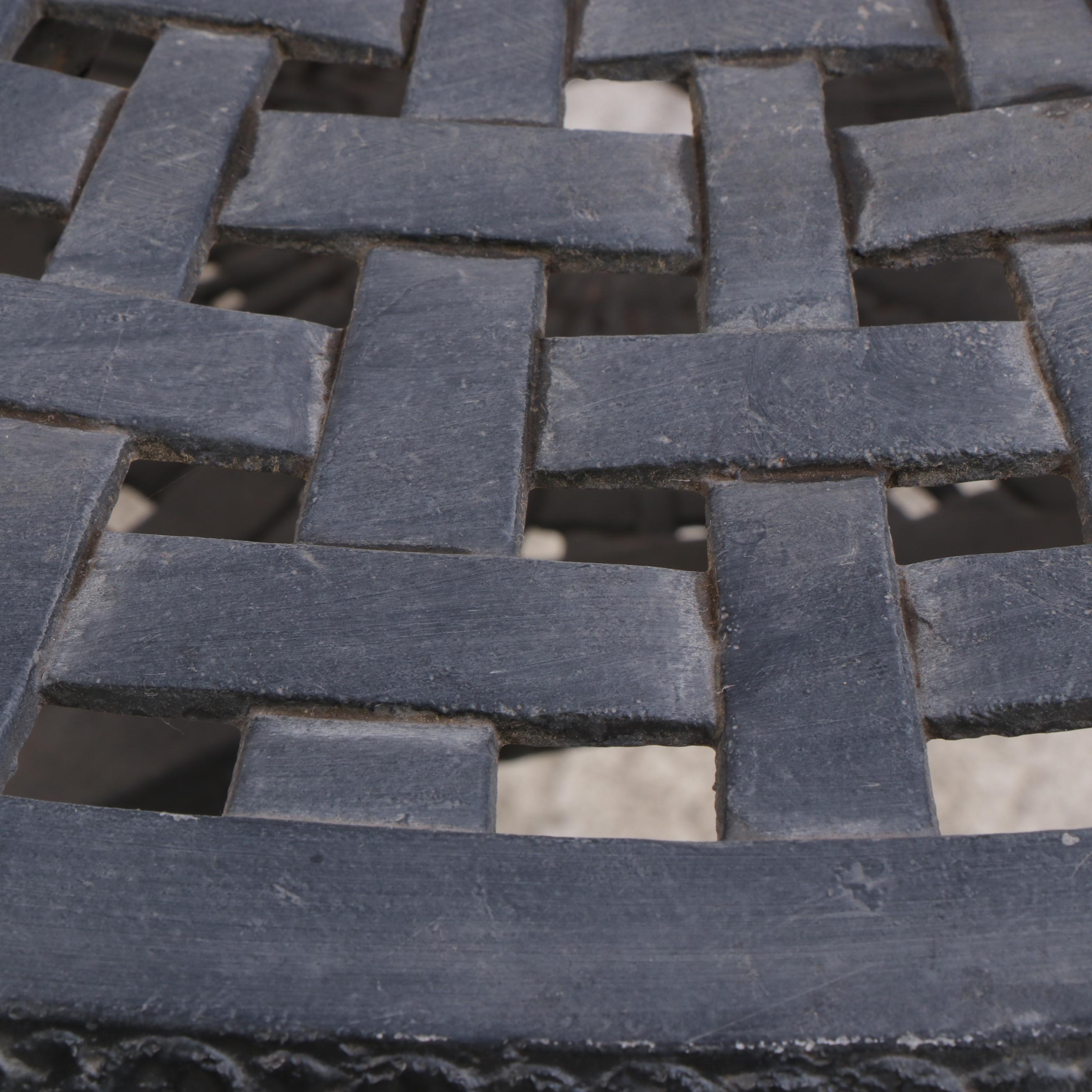 Victorian Style Cast Metal Patio Dining Table and Four Chairs