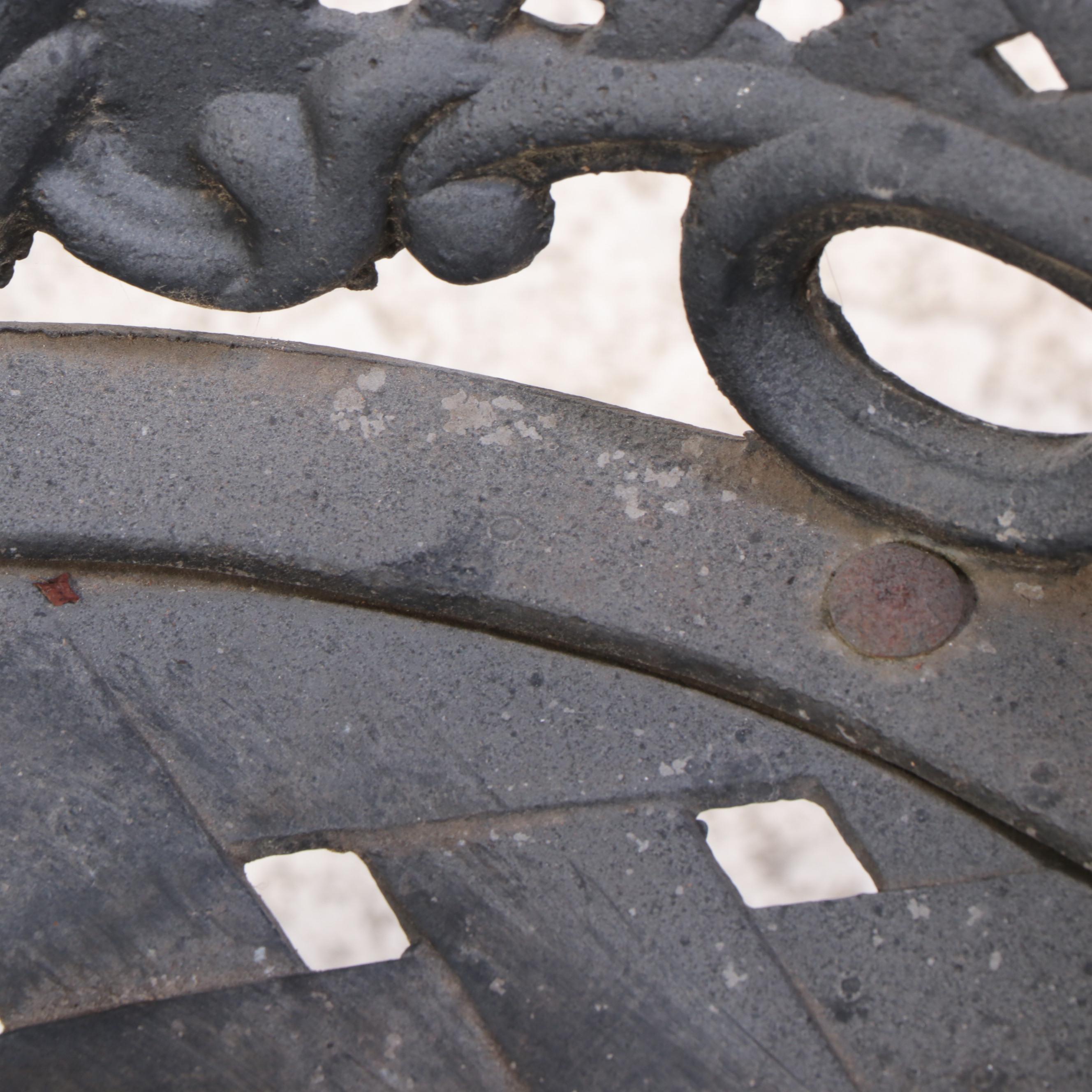 Victorian Style Cast Metal Patio Dining Table and Four Chairs