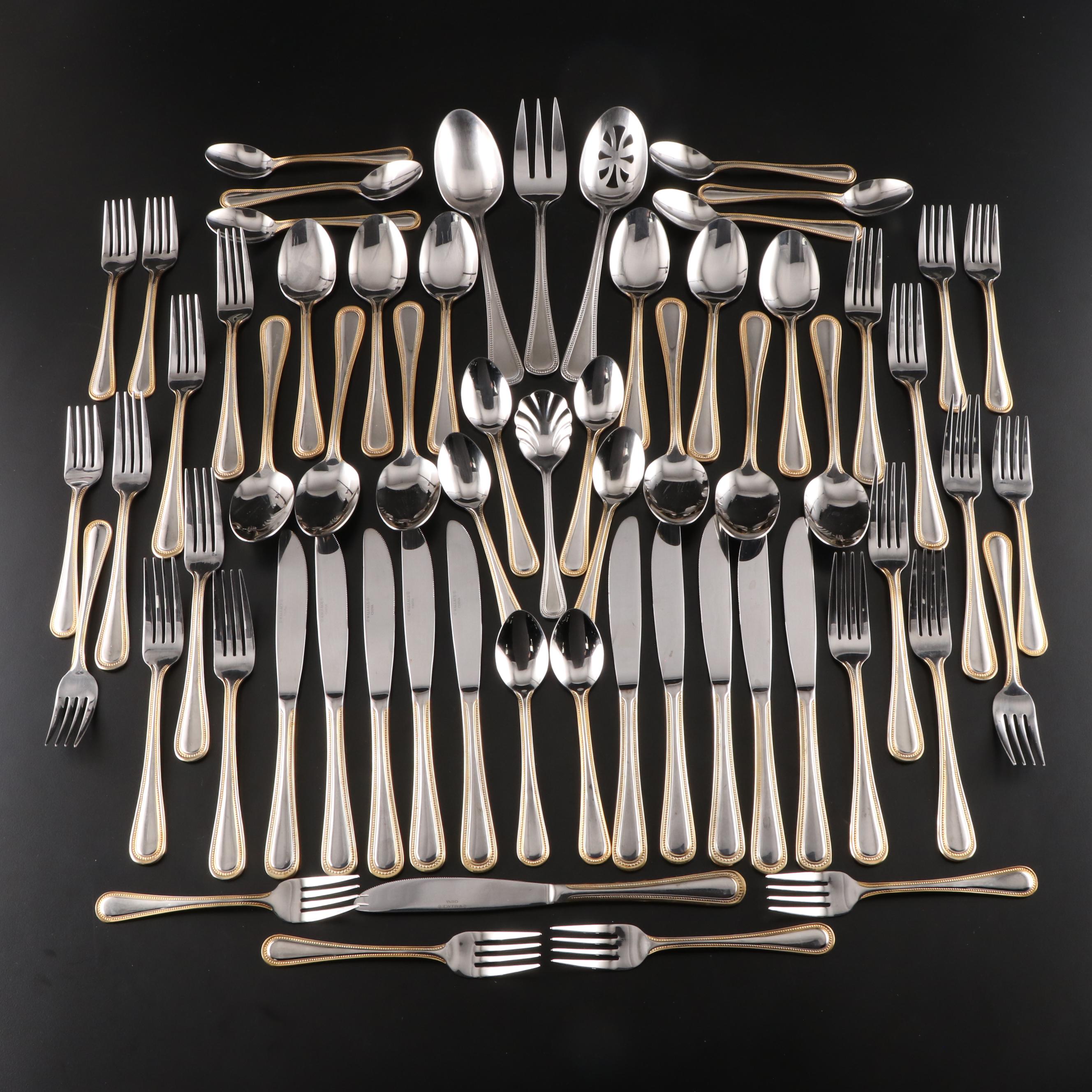 Wallace "Gold Royal Bead" Stainless Flatware Set