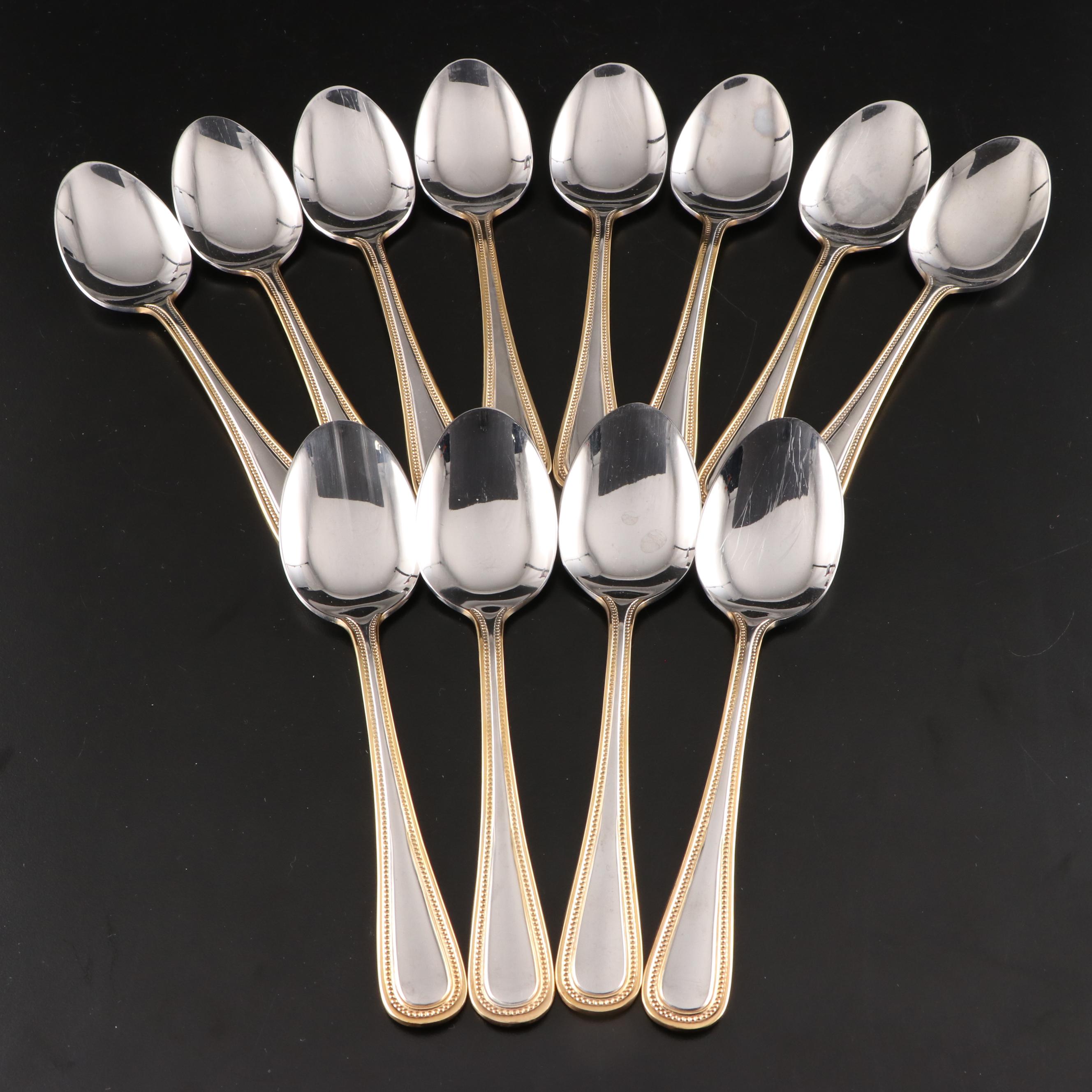 Wallace "Gold Royal Bead" Stainless Flatware Set